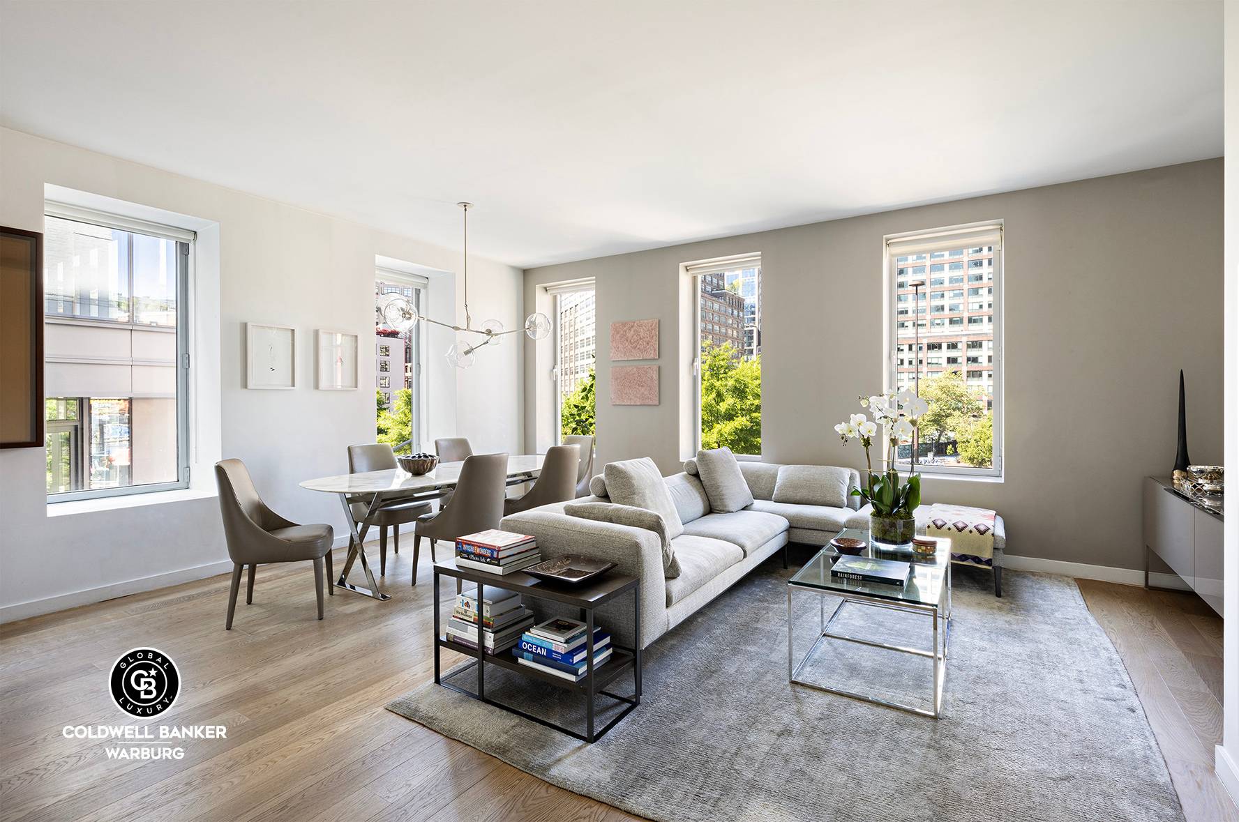 Move right in to One York Street Residence 3B, the perfect 1, 532 square foot 2 bedroom, 2 bath in the heart of Tribeca.
