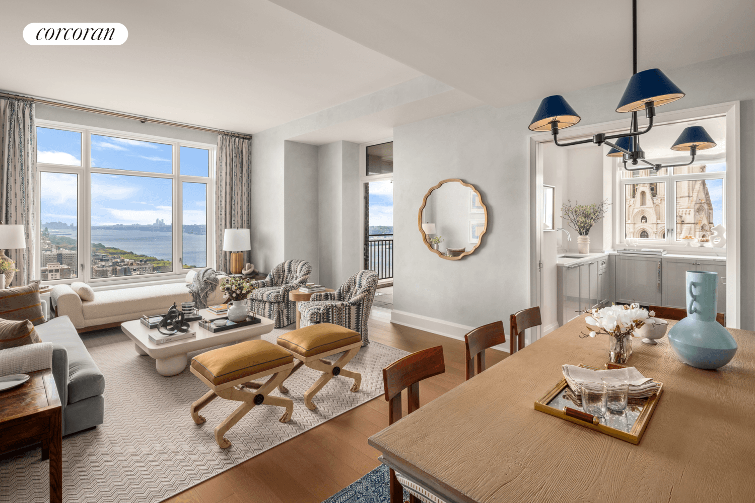 IMMEDIATE OCCUPANCY Residence 31A is a corner three bedroom, two bathroom home with powder room that offers sweeping southern and western views of the magnificent city skyline, Hudson River, Riverside ...