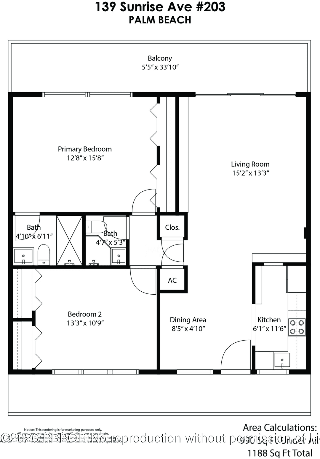Bright, renovated and fully furnished 2 bedroom, 2 bath at Ocean Towers South.