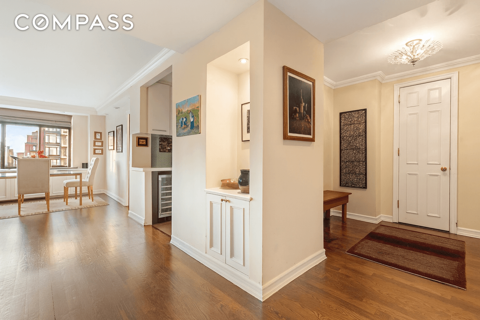 This high floor residence is currently configured as a three bedroom, two bath home and may be seamlessly combined with the adjoining one bedroom, one bath apartment to create a ...