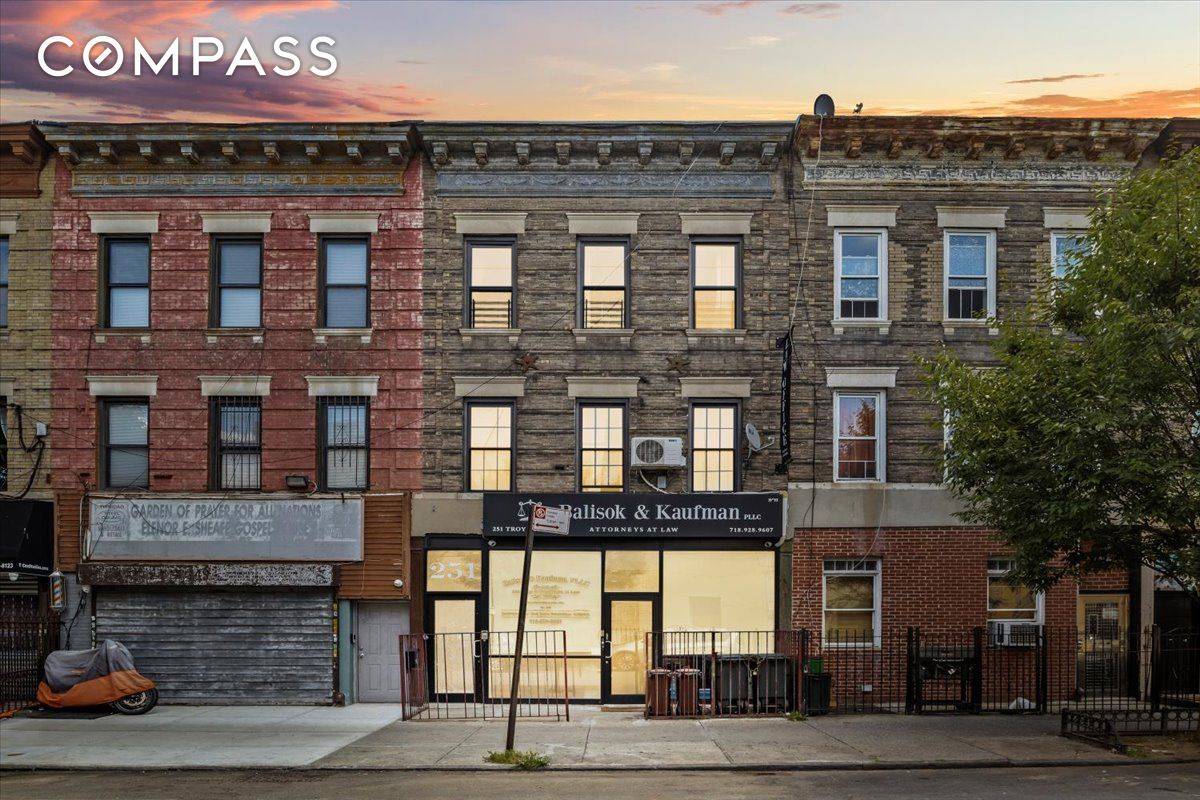 Located on the border of Crown Heights, this stunning mixed use building is an exceptional opportunity for both end users and investors.