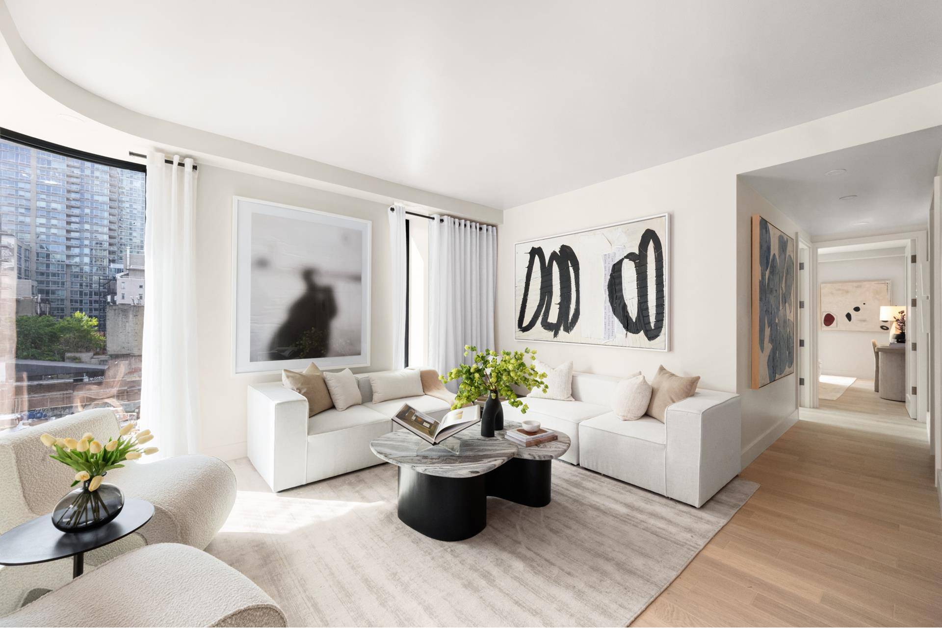 Residence 4G N Presenting Residence 4G N a spectacular two bedroom, two bathroom corner residence offering 987 interior square feet and a 73 square foot private balcony.