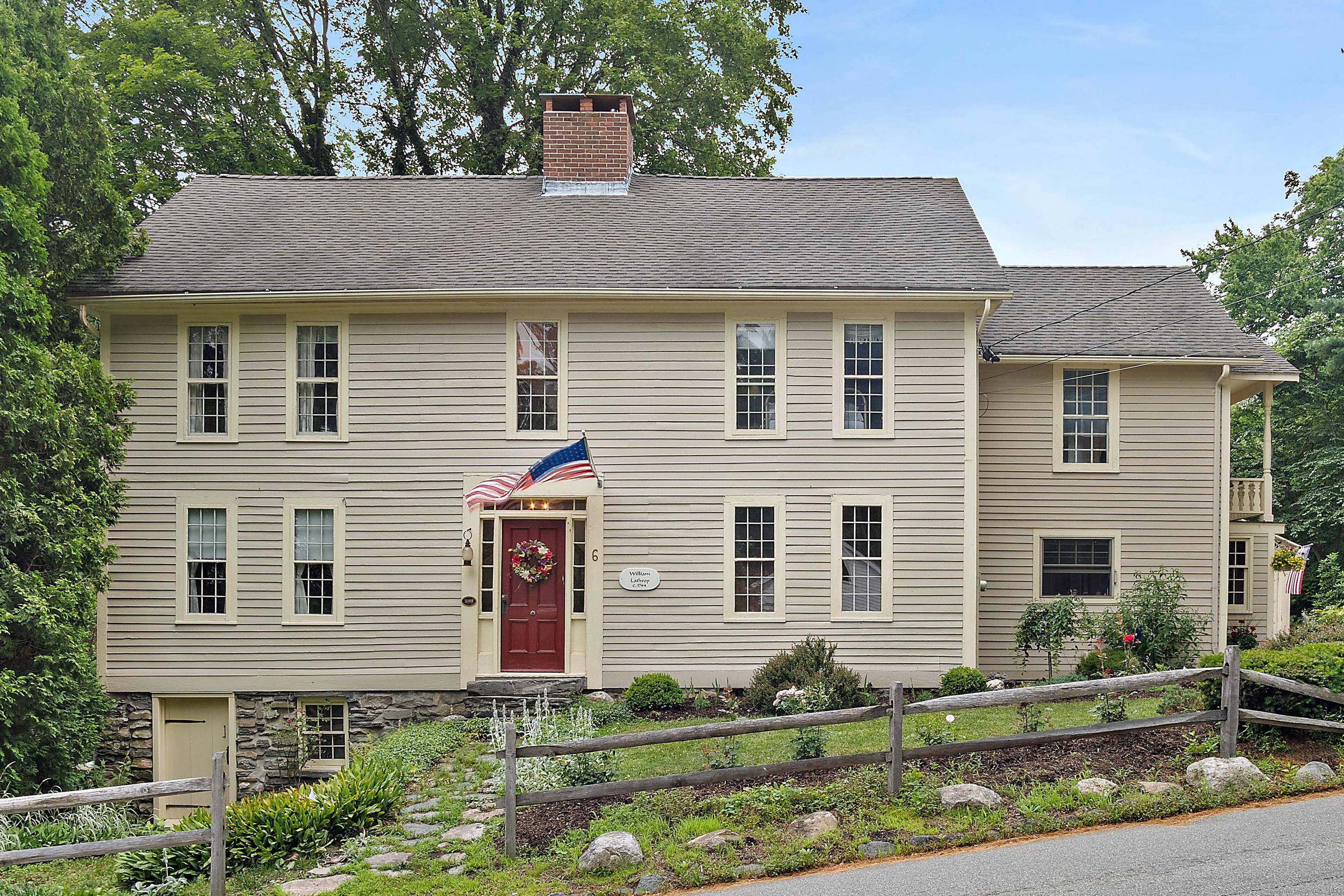 Gorgeous c. 1743 William Lathrop house located in the Norwich Historic District.