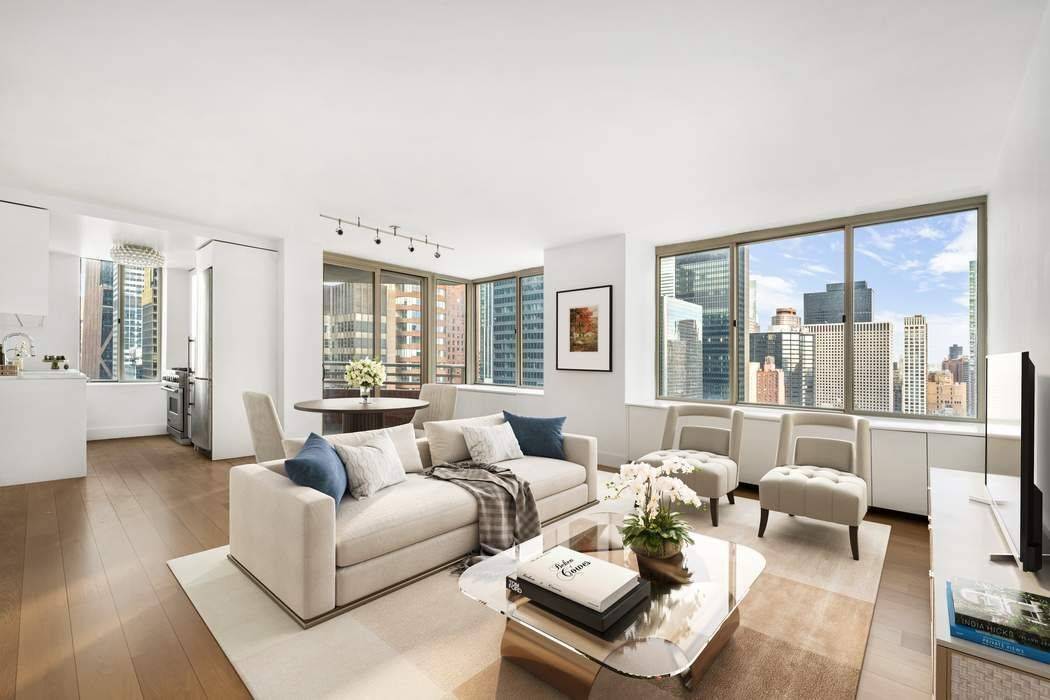 An increasingly rare opportunity is now offered at The Club at Turtle Bay a high floor two bedroom, two bath residence with open, sun filled Midtown views and a highly ...