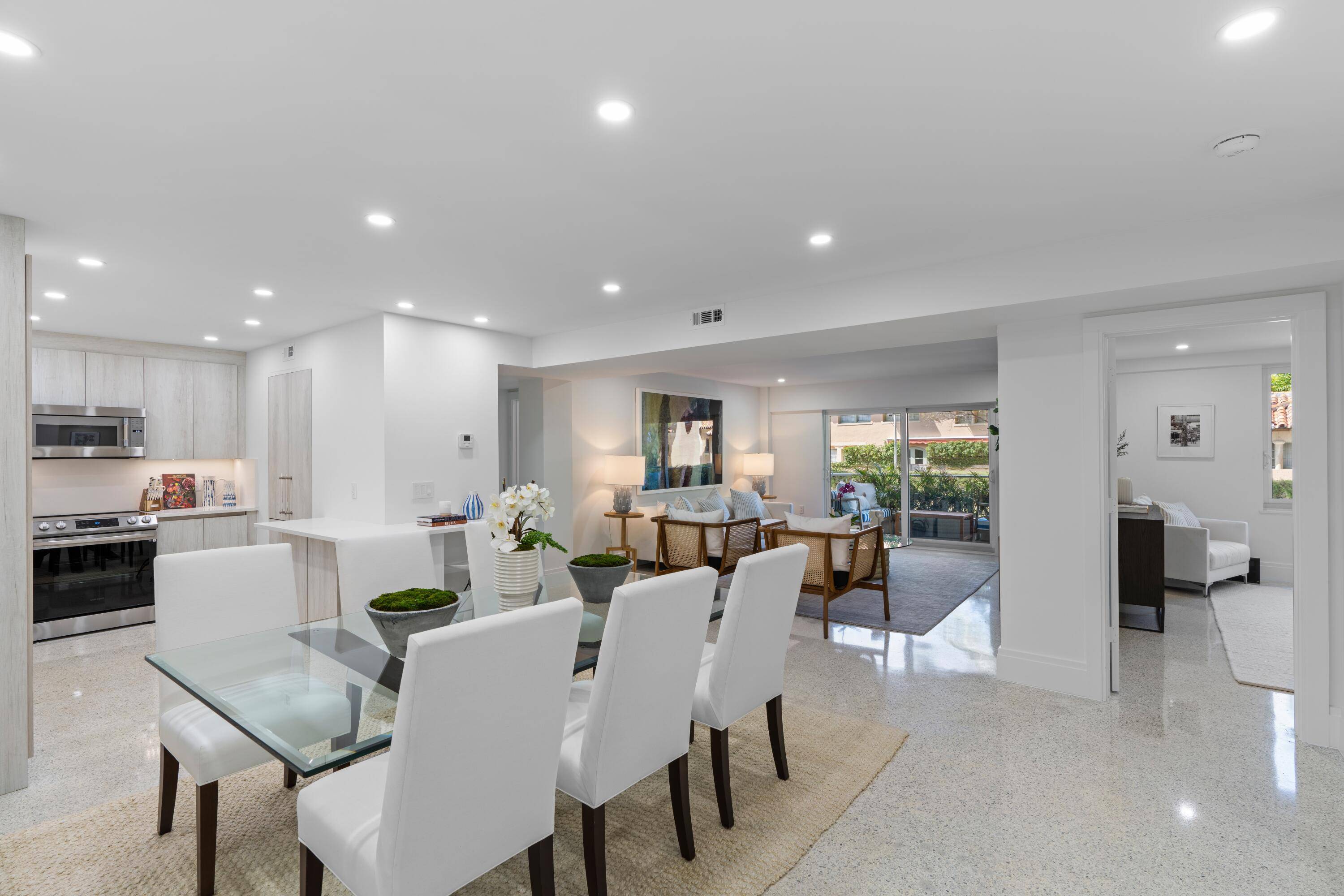 Pristine, low floor, residence with exquisite interior furnishing and design by Meredith Baer.