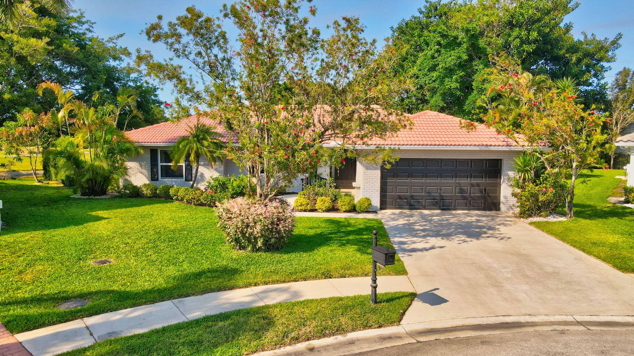 Rare opportunity to own one of the most private lots in the community at the end of a cul de sac with panoramic views of two golf course holes and ...
