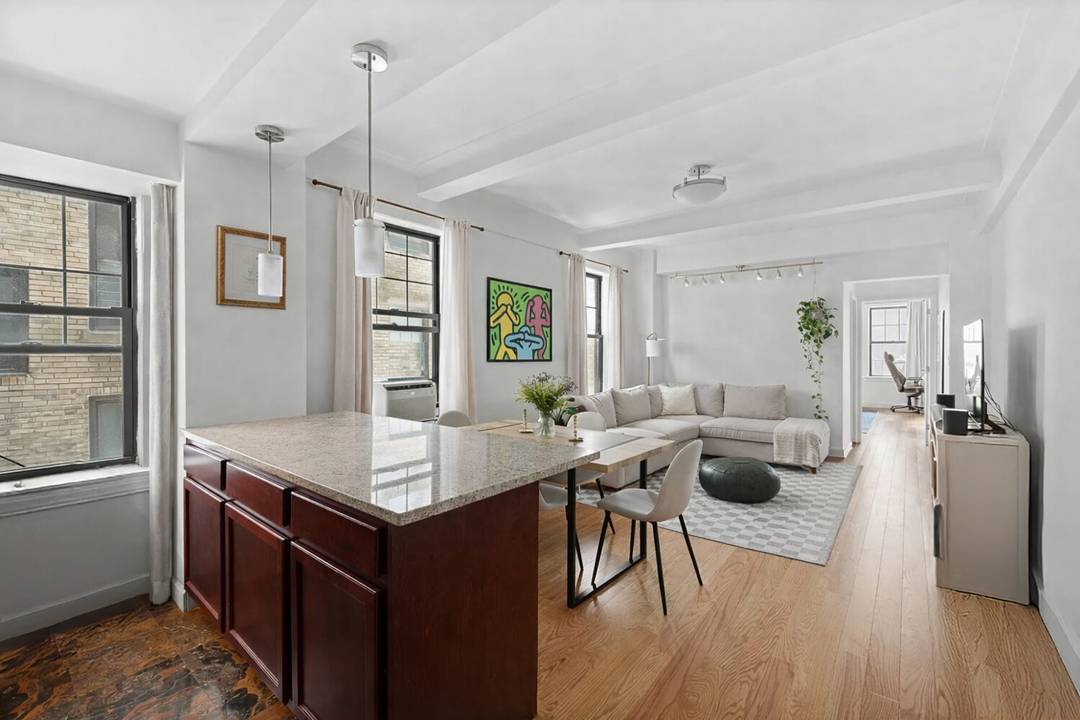 Residence 4B at 141 East 3rd Street is a renovated one bedroom in Ageloff Towers with a well proportioned layout and strong natural light throughout.
