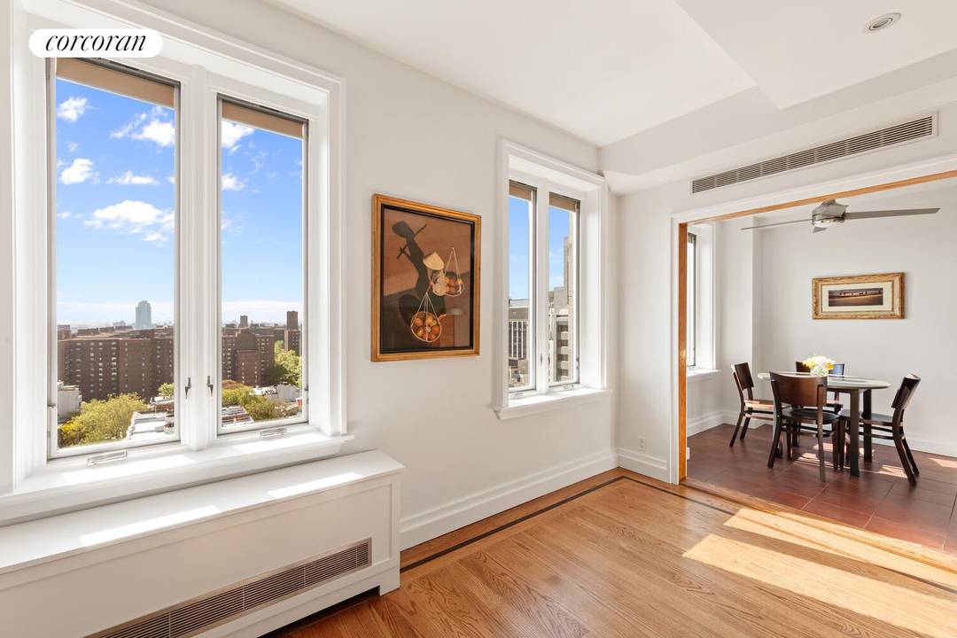 Residence 15B at 242 East 19th Street is a rare and tranquil corner two bedroom cooperative, rich with pre war character and gracefully perched on the 15th floor.