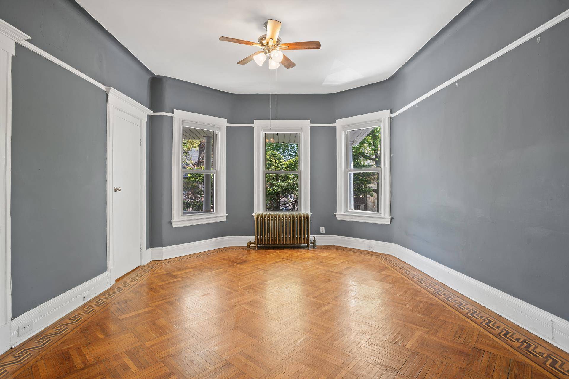Nestled in the tranquil, tree lined cul de sac of Ditmas Park, this Victorian two bedroom home, complete with a versatile home office or nursery, exudes classic charm and modern ...