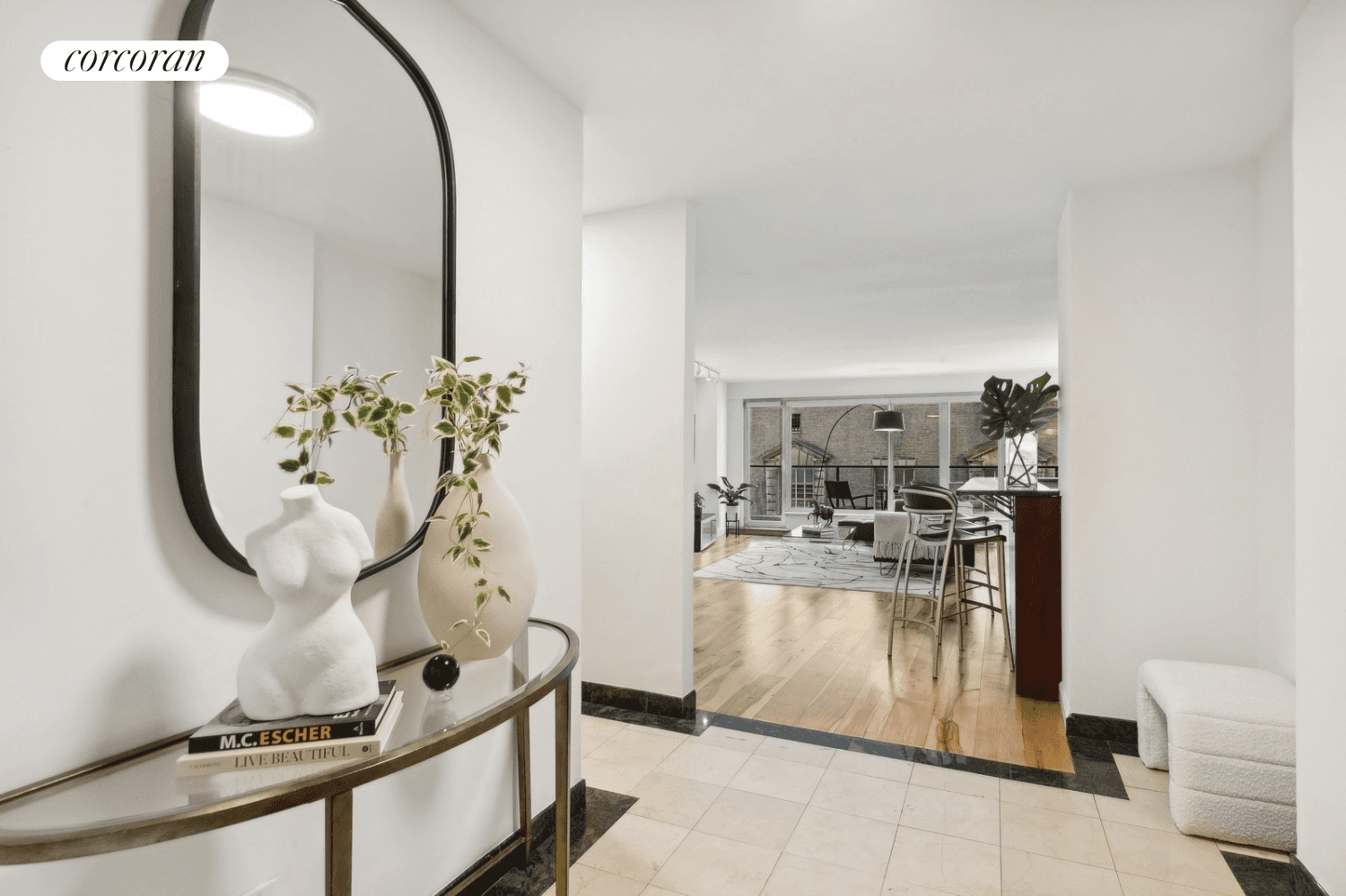 200 Central Park South Apartment 10H features a spacious one bedroom Coop with large outdoor space in a luxury building across Central Park.