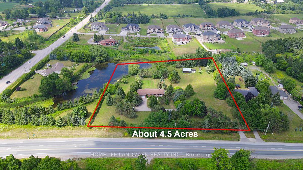 Stunning 4 Acres land with your own private partion of pond Nestled within a community of multi million dollar residences The long, tree lined winding driveway leads you to a ...