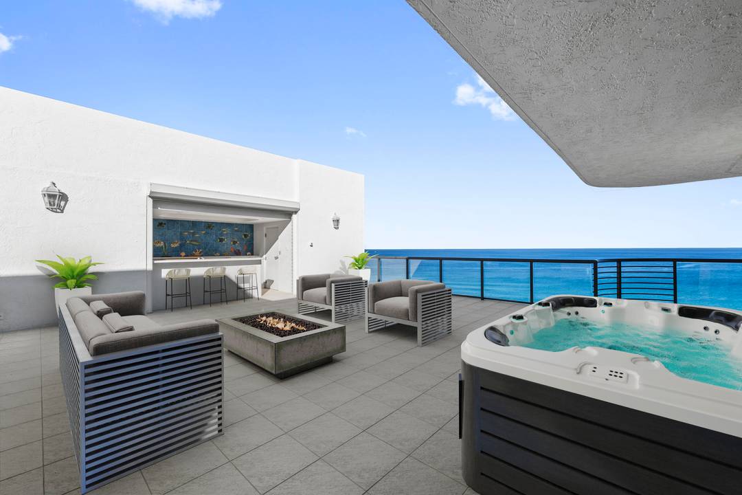 Visit a True Penthouse in a fabulous building, with the most direct and private Ocean Intracoastal views possible ; a tremendous, private rooftop terrace, and private cabana bar in addition ...