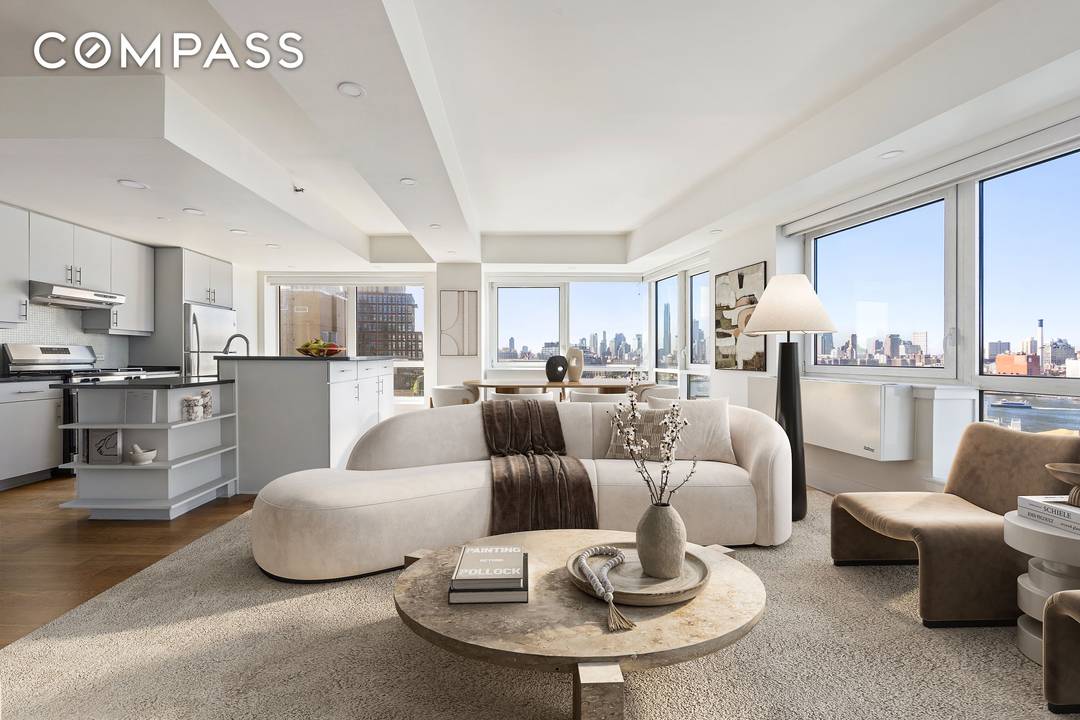 Welcome to Residence 17A at Schaefer Landing North a stunning, sun drenched corner apartment offering rare, unobstructed panoramic views of the East River, three iconic bridges, and the Manhattan and ...