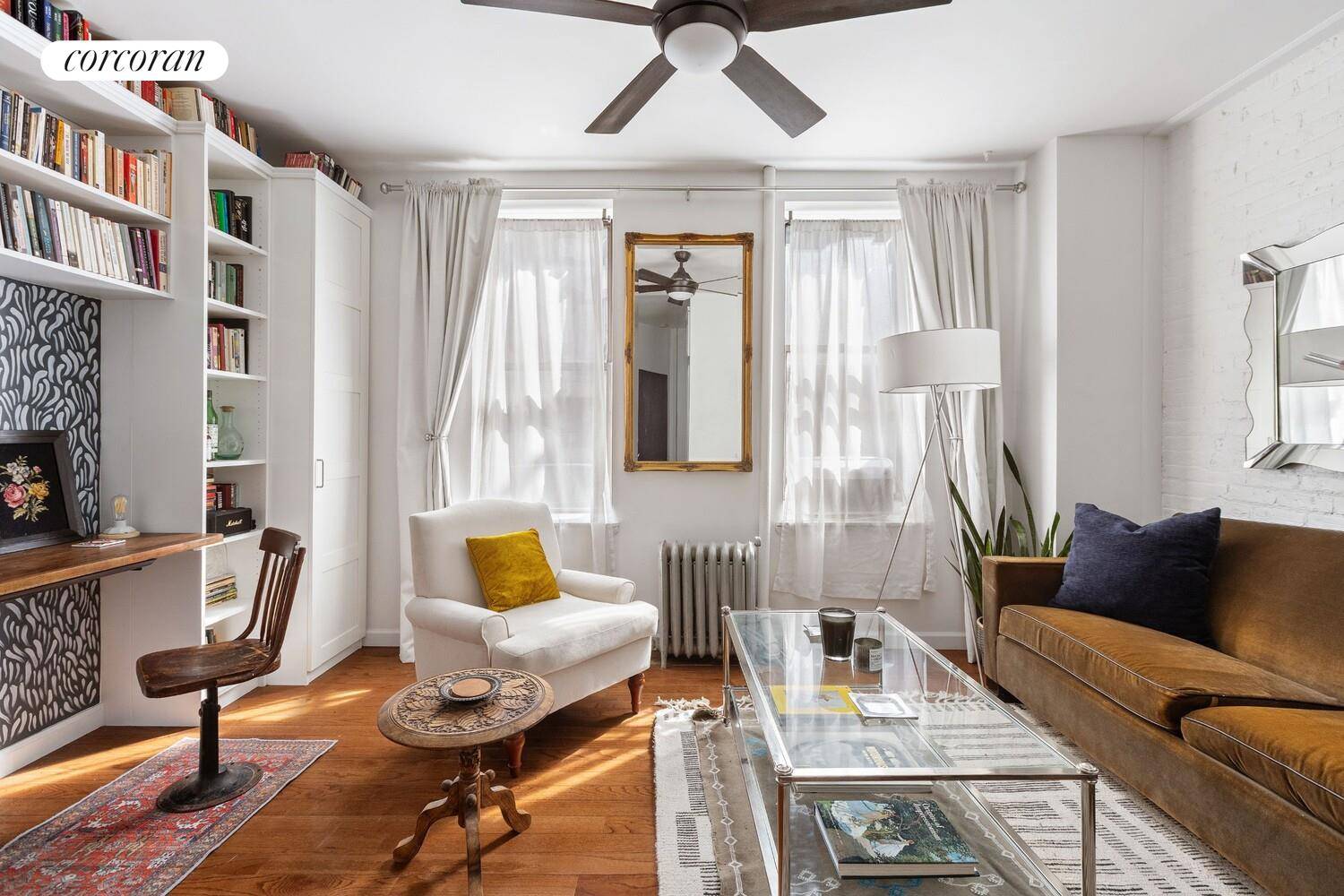 This beautifully renovated pre war one bedroom co op in South Williamsburg blends historic charm with modern comforts.