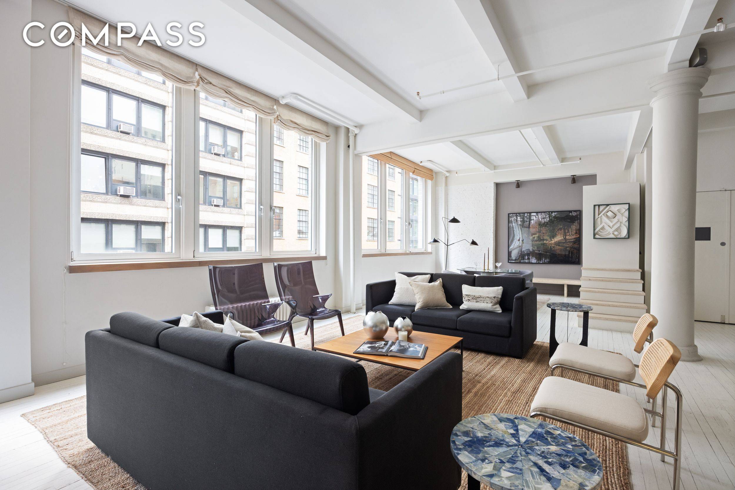 This full floor loft in a boutique Flatiron co op offers approximately 4, 000 square feet of thoughtfully renovated space.