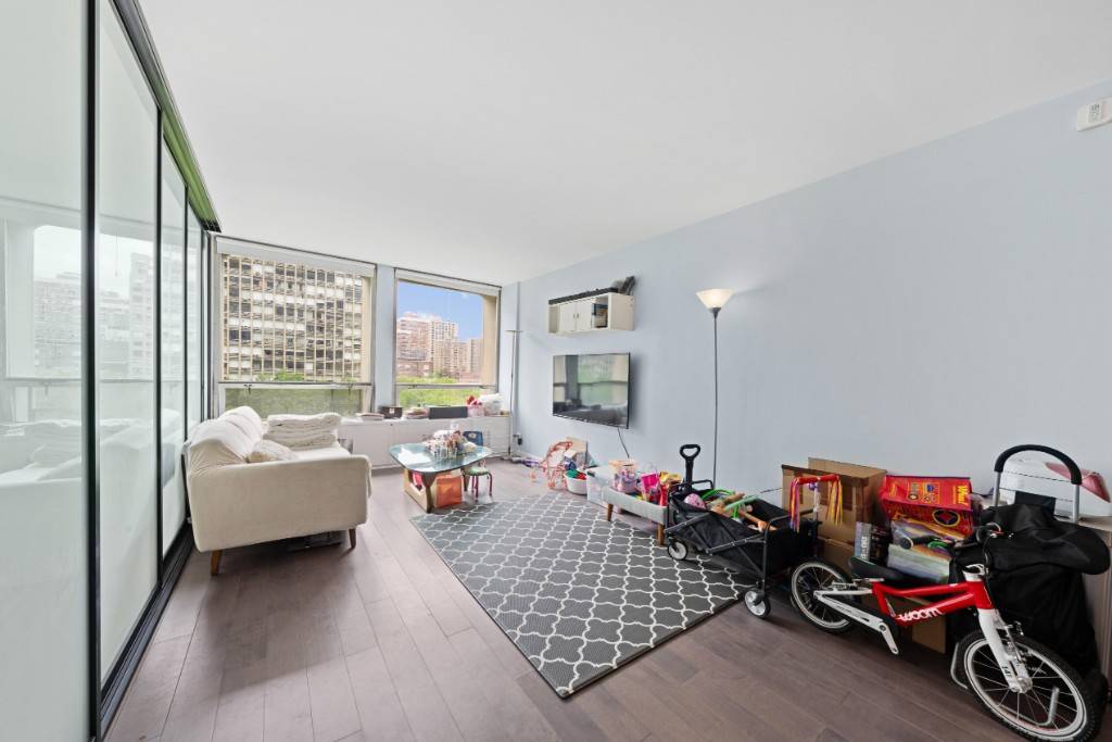A large one bedroom with a flex that can serve as a nursery or separate study area that can be opened for bigger living room with a sliding door.