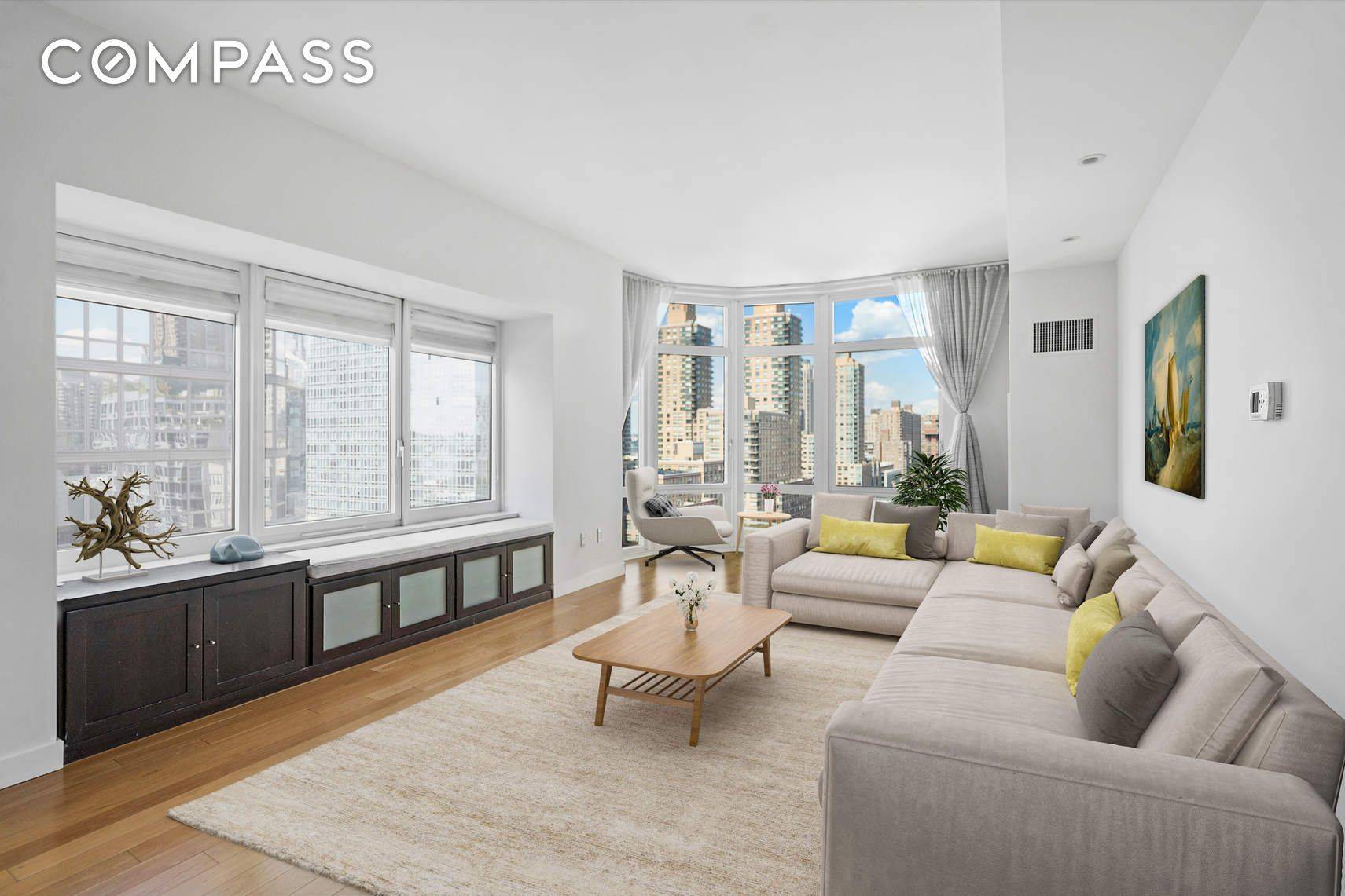 Welcome to this stunning corner 3 bedroom, 3 bathroom condominium spanning around 1, 700 square feet featuring incredible city panoramic and Hudson River views.