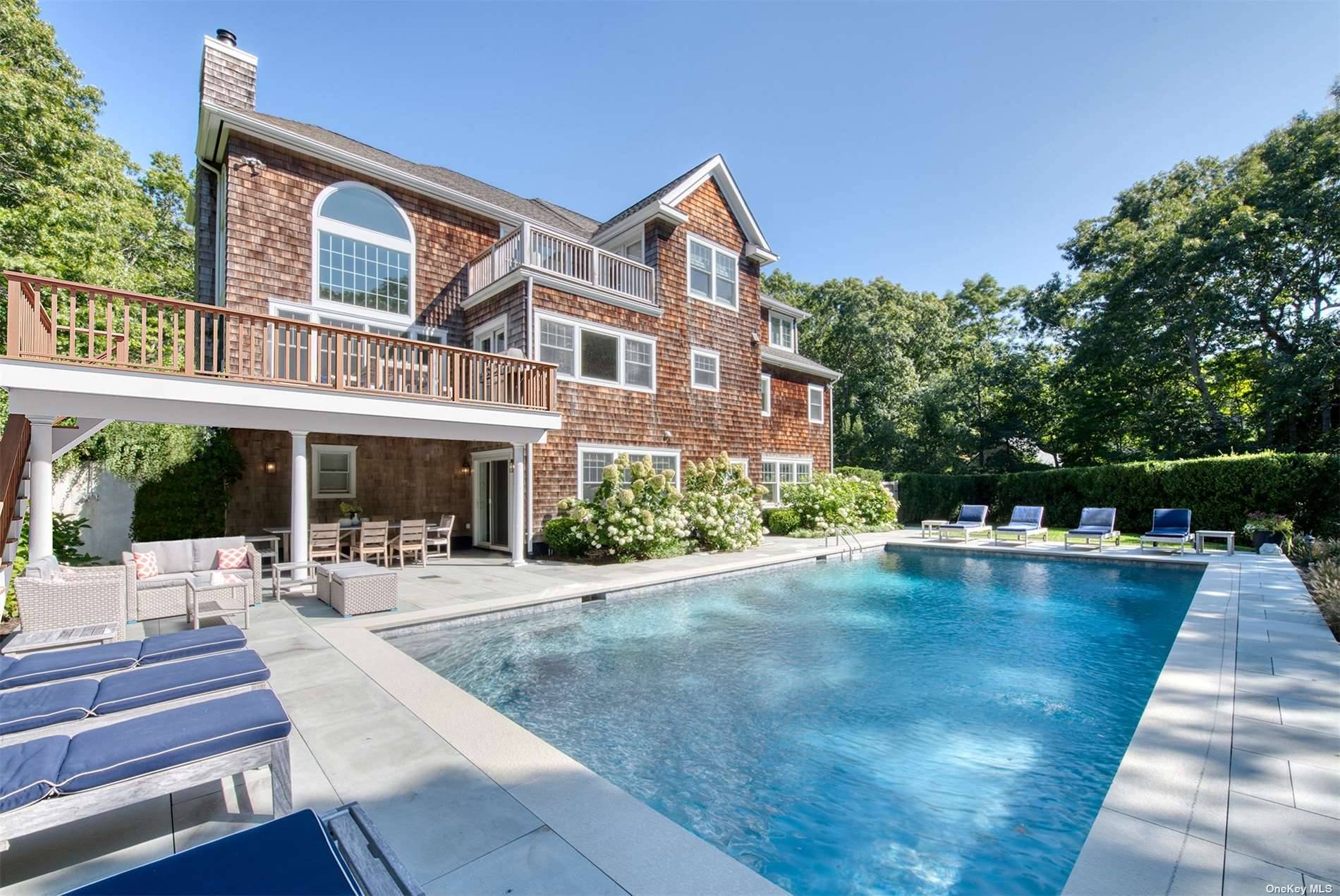 Secluded and amenity filled, this Southampton property features an expansive 6000 sf of immaculate interior living space across 3 stories and multiple indoor and outdoor entertaining areas.