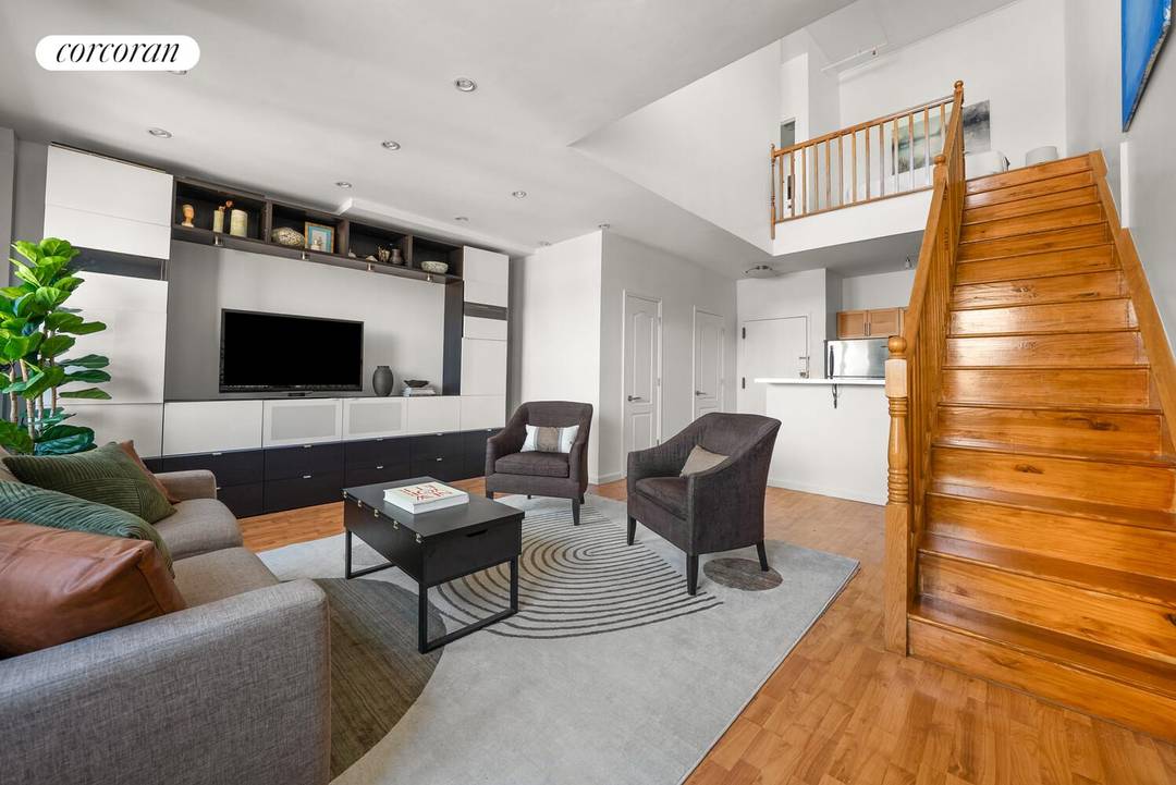 Welcome to 895 Myrtle Ave, Unit 4B, a spacious and character filled lofted duplex penthouse condominium in the heart of central Bedford Stuyvesant.