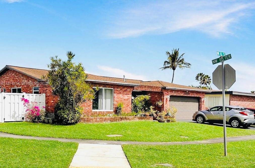 Beautifully maintained corner lot pool home offering privacy, space, and an ideal Sunrise location with no HOA.