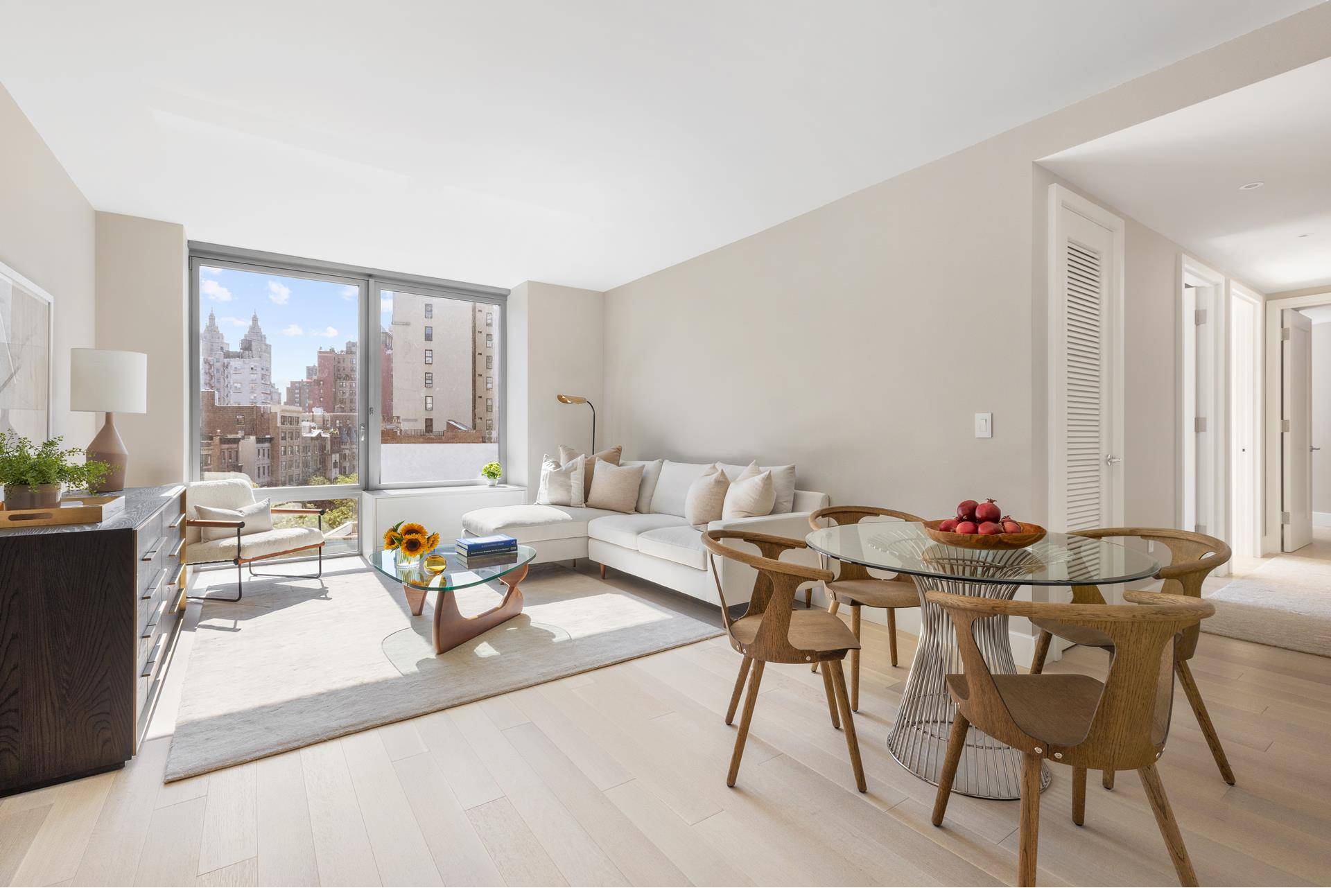 This gracious 1, 694 square foot, 3 bedroom, 2 and a half bathroom opens onto 5 white oak plank flooring bathed in natural light from oversized, east facing windows with ...