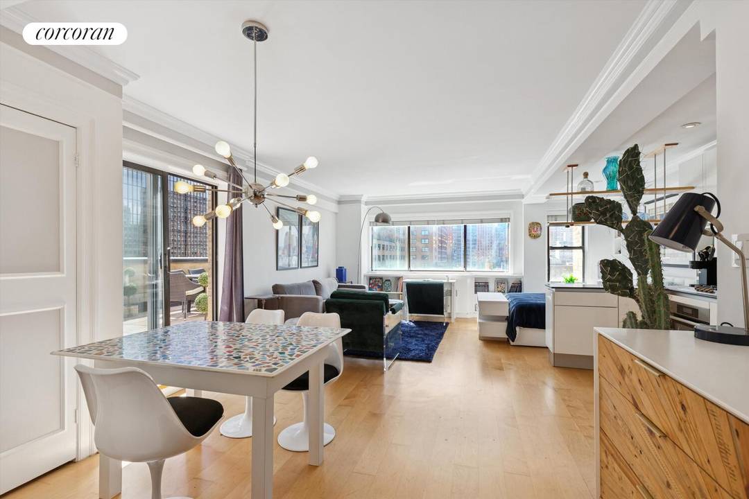 Truly one of a kind, this exquisitely renovated studio with a breathtaking outdoor space, is an entertainer's dream in the heart of Columbus Circle.