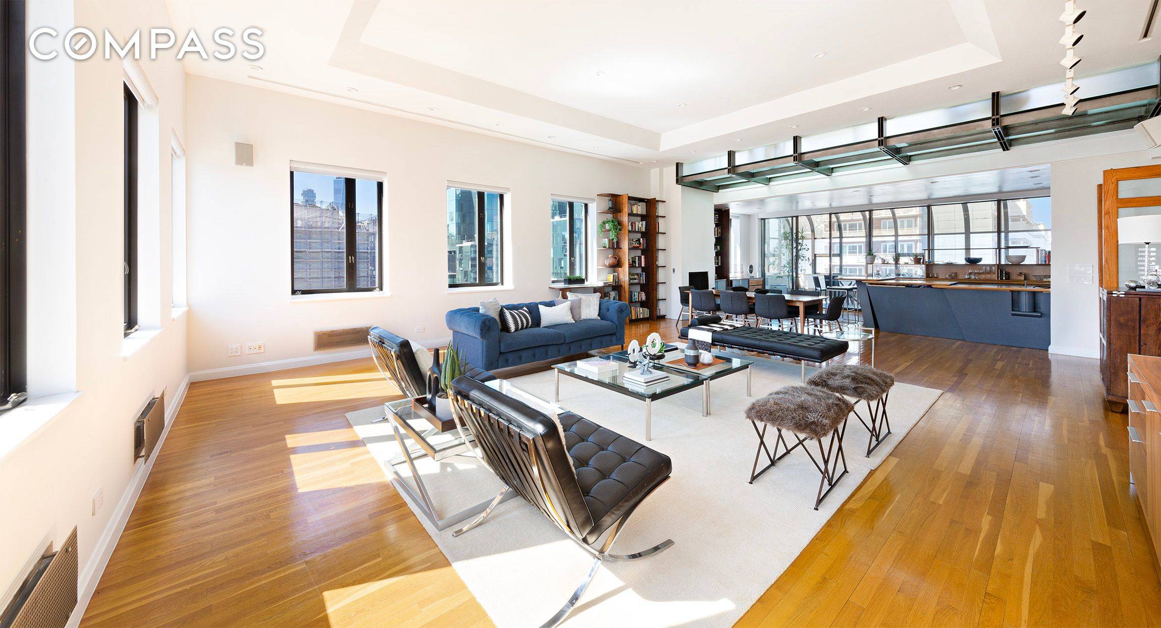 One of a kind 3, 300 square foot corner triplex penthouse at 77 Bleecker, a full service cooperative in the heart of Greenwich Village.