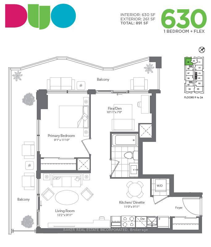 Fantastic Living In The Brand New Duo Condos, parking included.
