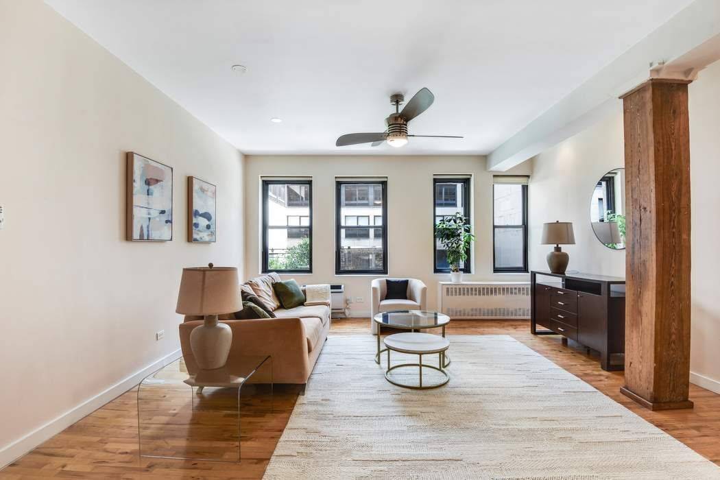 Welcome to a simply stunning one bedroom loft in the heart of Chelsea, featuring an open floor plan with high ceilings, exposed beams, and an abundance of storage.