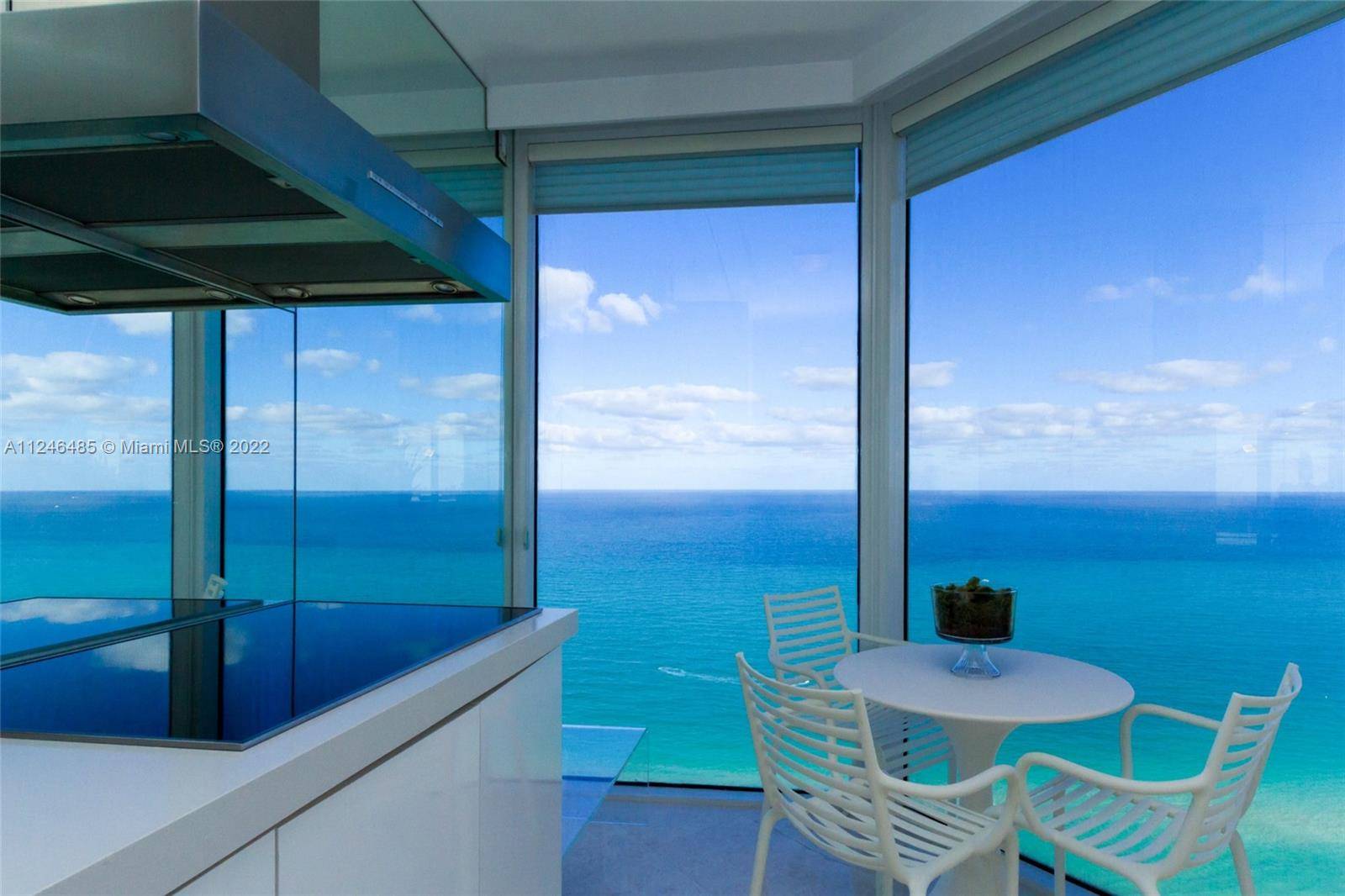 Green Diamond, Furnished, decorated, Direct Ocean views from this high floor 3203 Corner unit of 3 bedrooms 3 full renovated white marble baths glass doors.