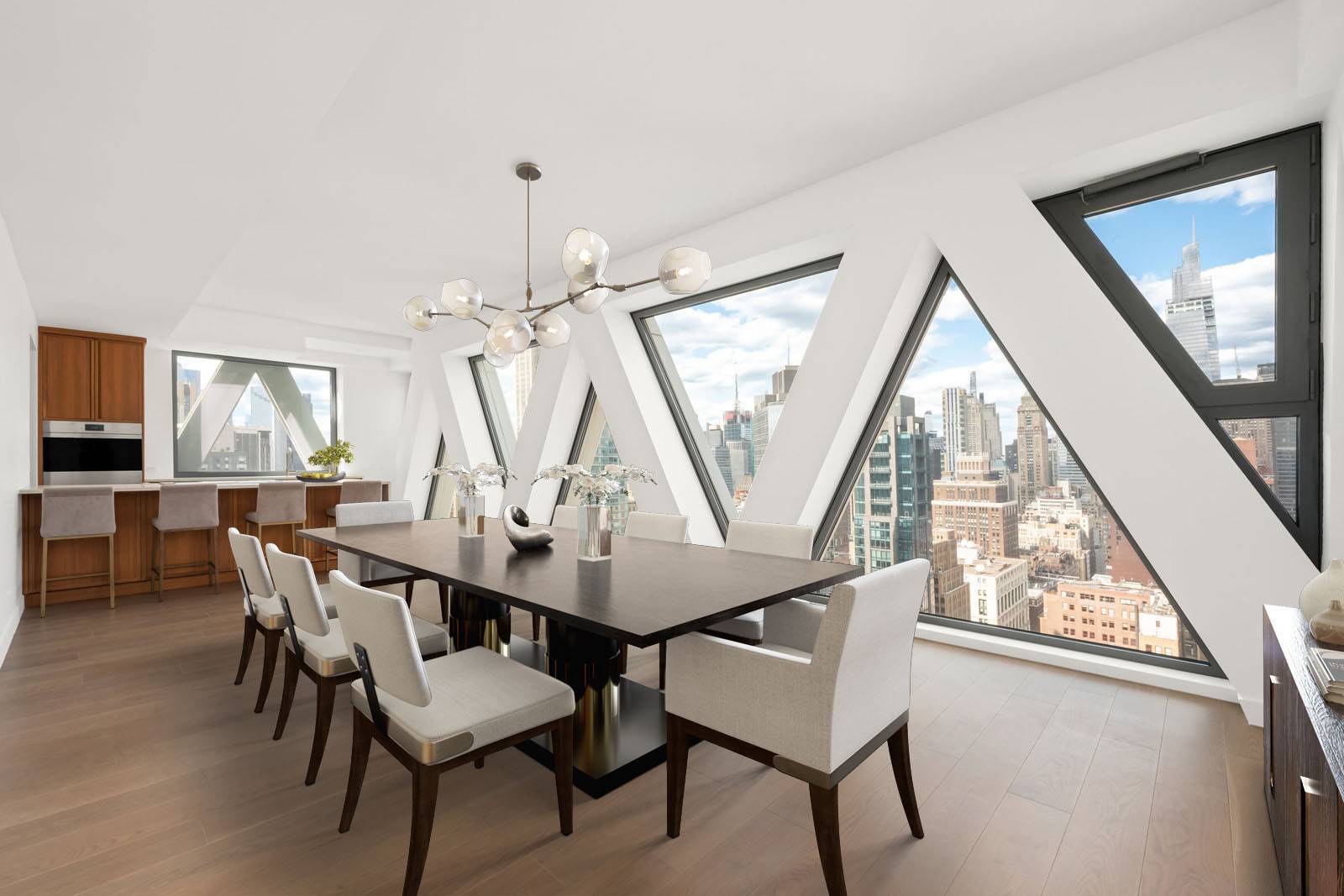 A blend of crisp, contemporary form with carefully considered function, the penthouse at 30 East 31st Street represents the pinnacle of quintessential Manhattan living.