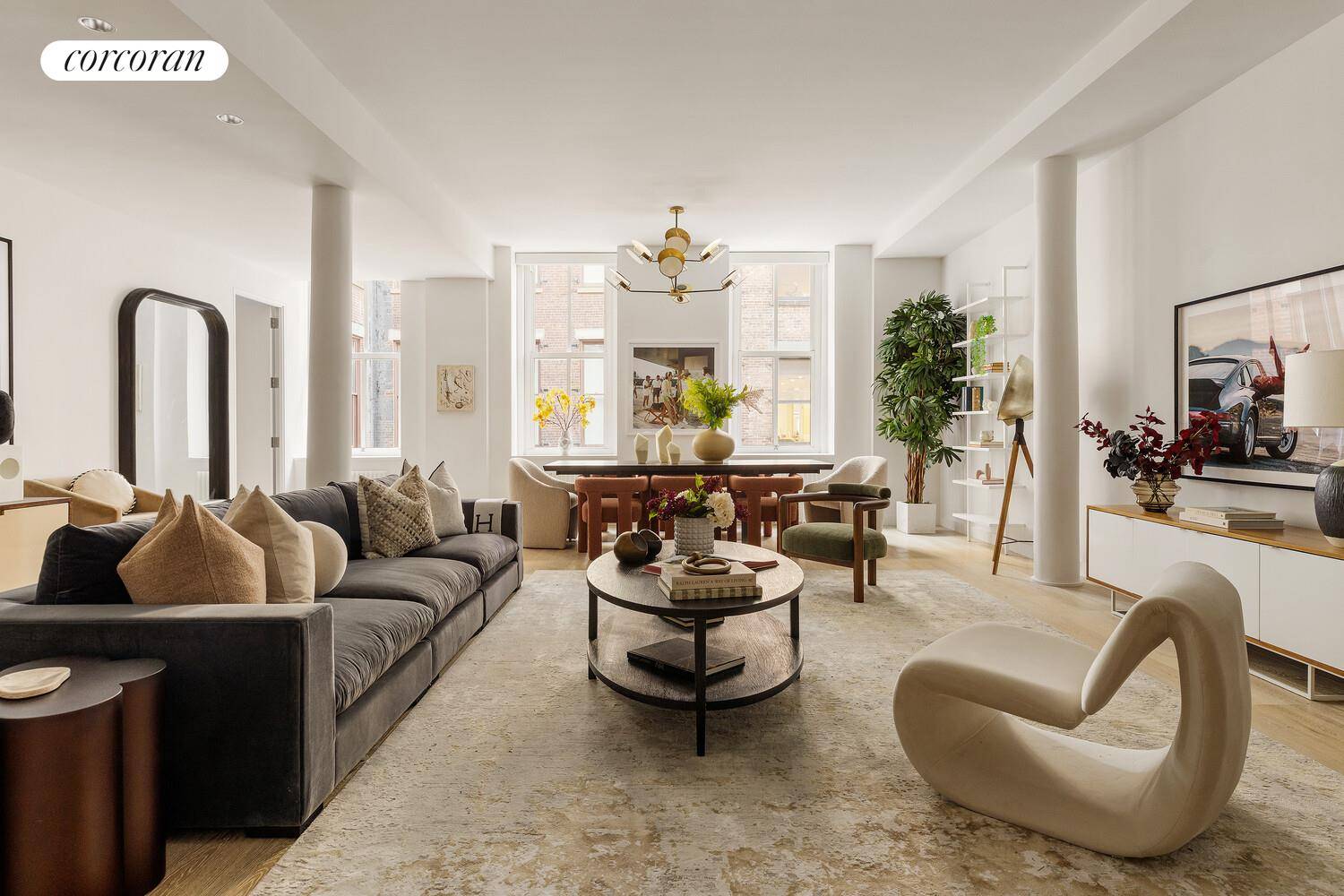 Perfectly located on cobblestone Greene Street between Broome and Spring in prime SoHo, Loft 4D is an expansive 3 bedroom 3.