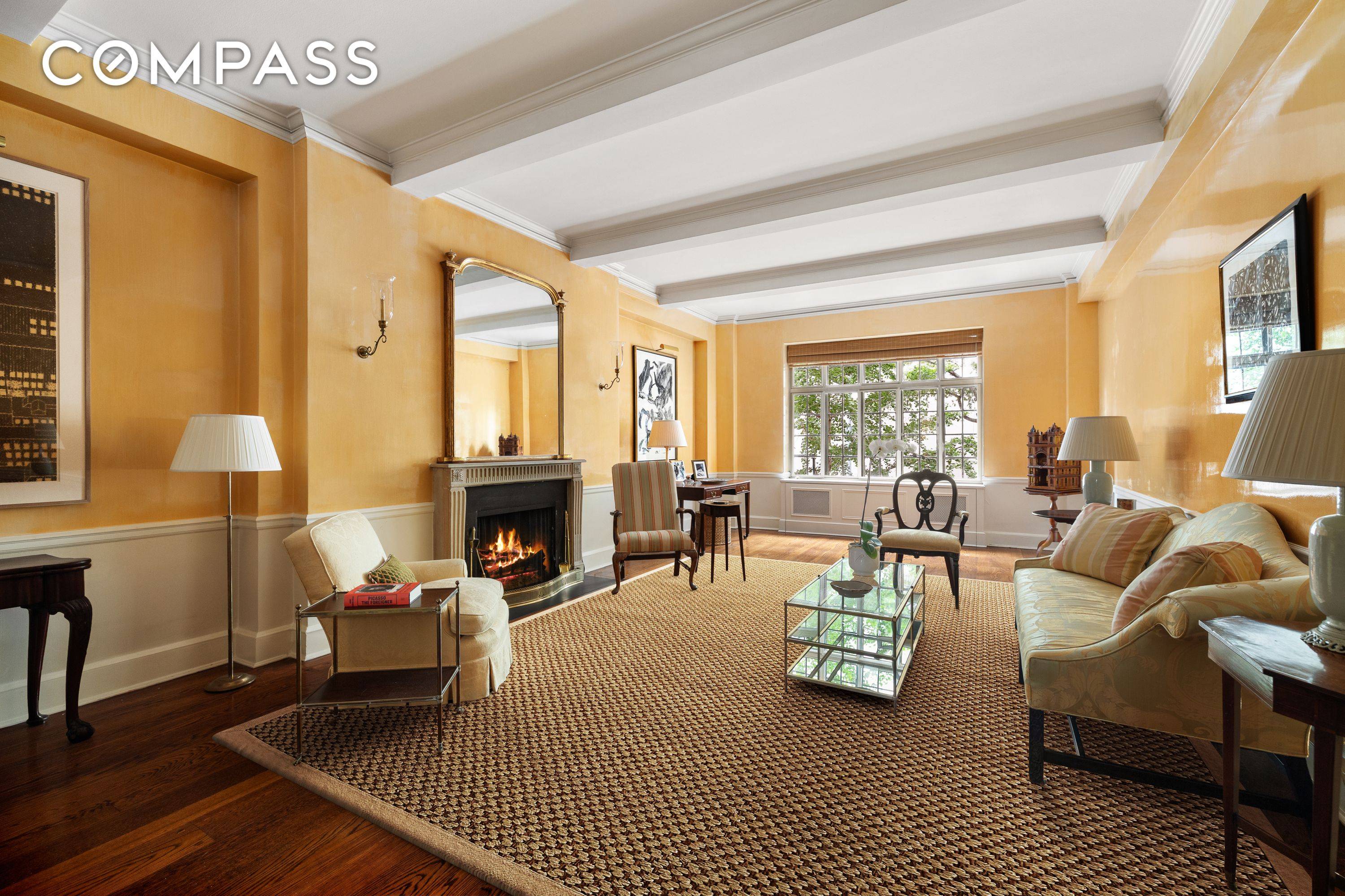 Off Park Avenue is this rarely available, light filled, Classic Five room prewar residence at the prestigious Millan House.
