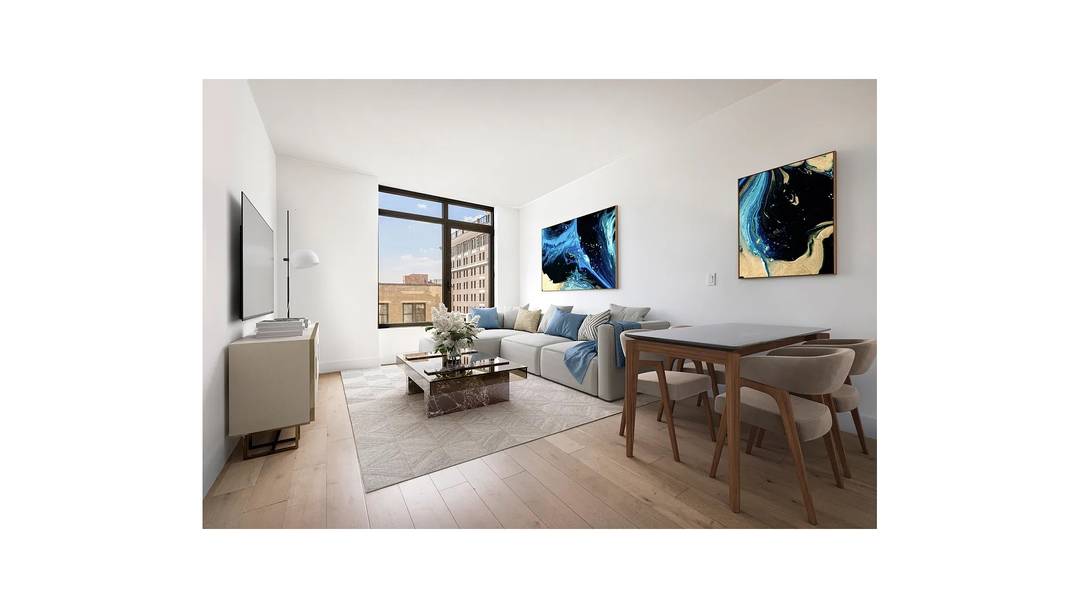 Residence 4A is flawlessly designed, one bedroom, one bathroom corner apartment.