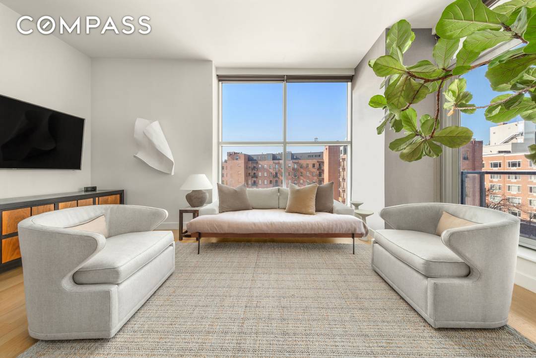 This striking Astoria 2 bedroom apartment with a large balcony has been reimagined by an incredible interior designer.
