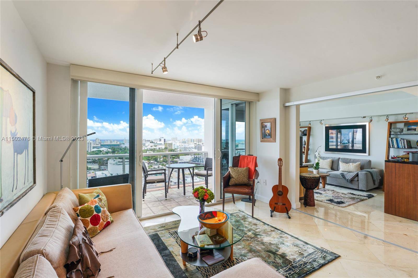 Luxurious 2 bed, 2 bath condo, with panoramic city and Miami Beach views in coveted Sunset Harbour South.