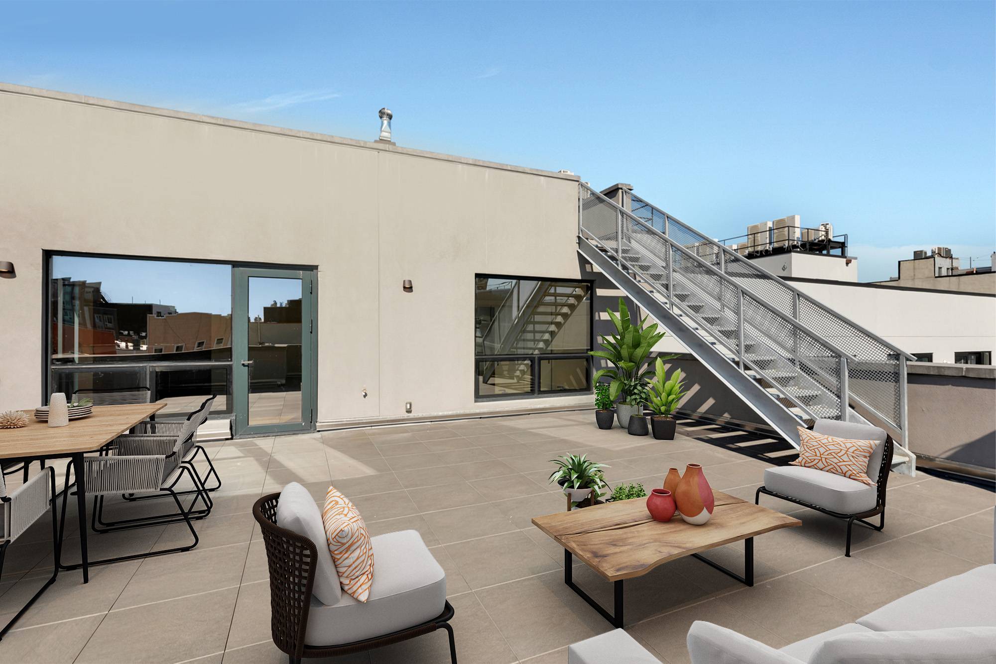 IMMEDIATE OCCUPANCY ! An entertainers dream, this spectacular top floor 2 bedroom, 2 bathroom residence has an impressive 1720 square foot private duplex roof terrace with incredible city views !