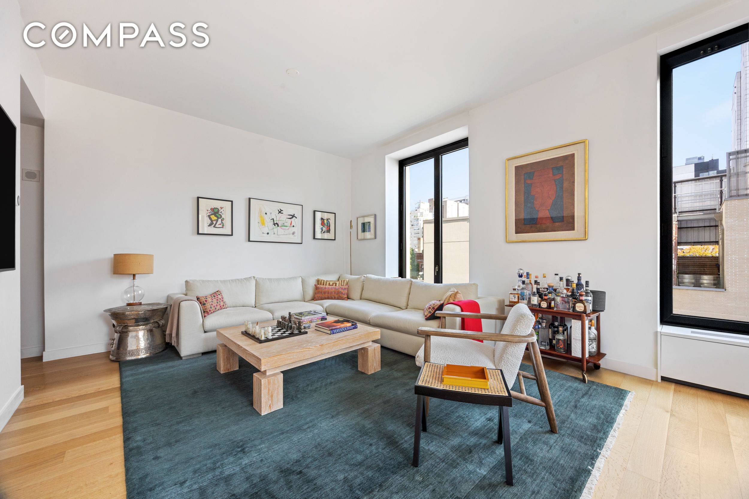 This beautifully designed corner two bedroom, two and a half bath residence offers bright northern and eastern exposures, filling the home with natural light throughout the day.