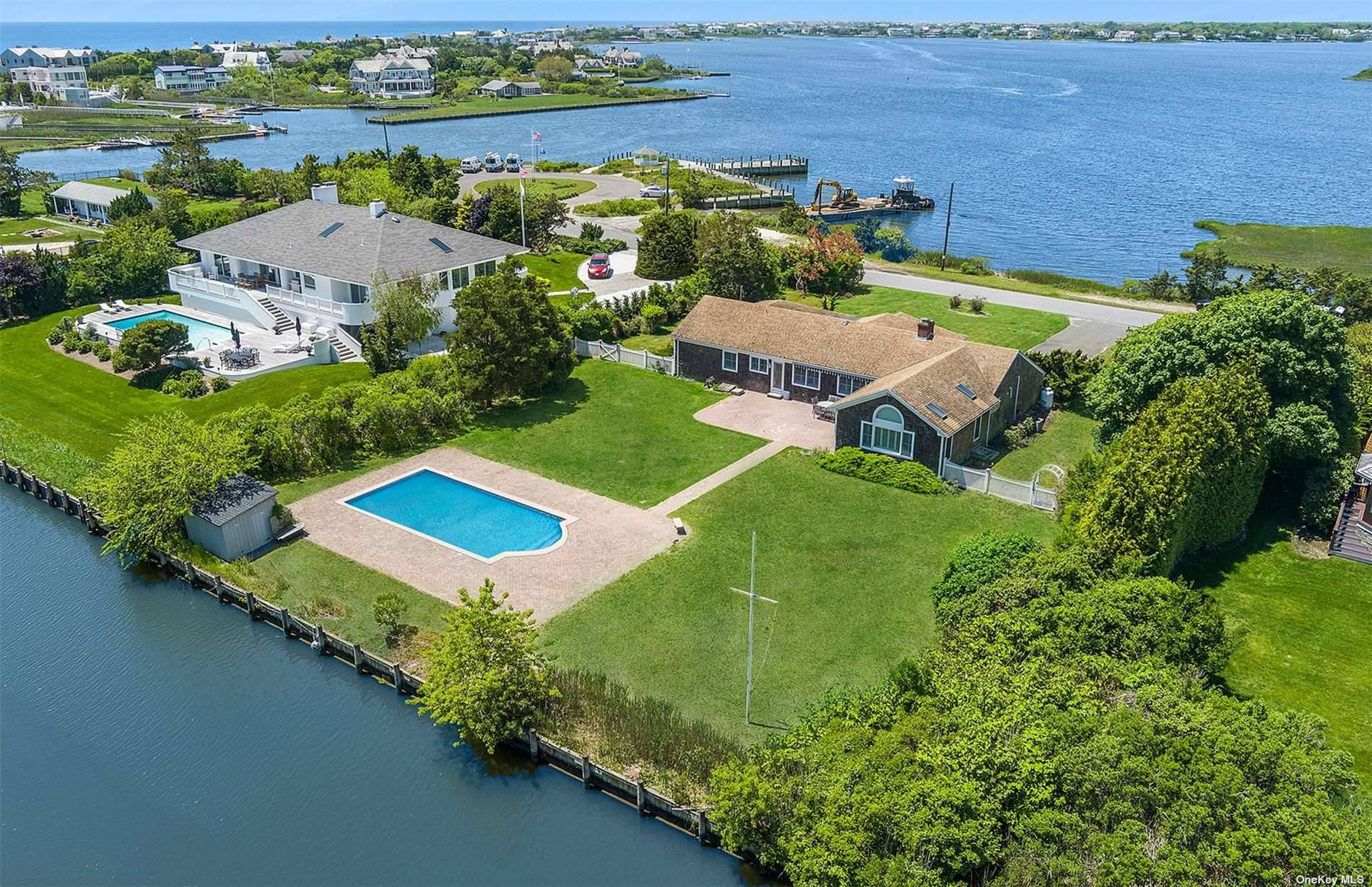 A rare opportunity awaits in the highly desirable estate section of Quogue Village on the waterfront.