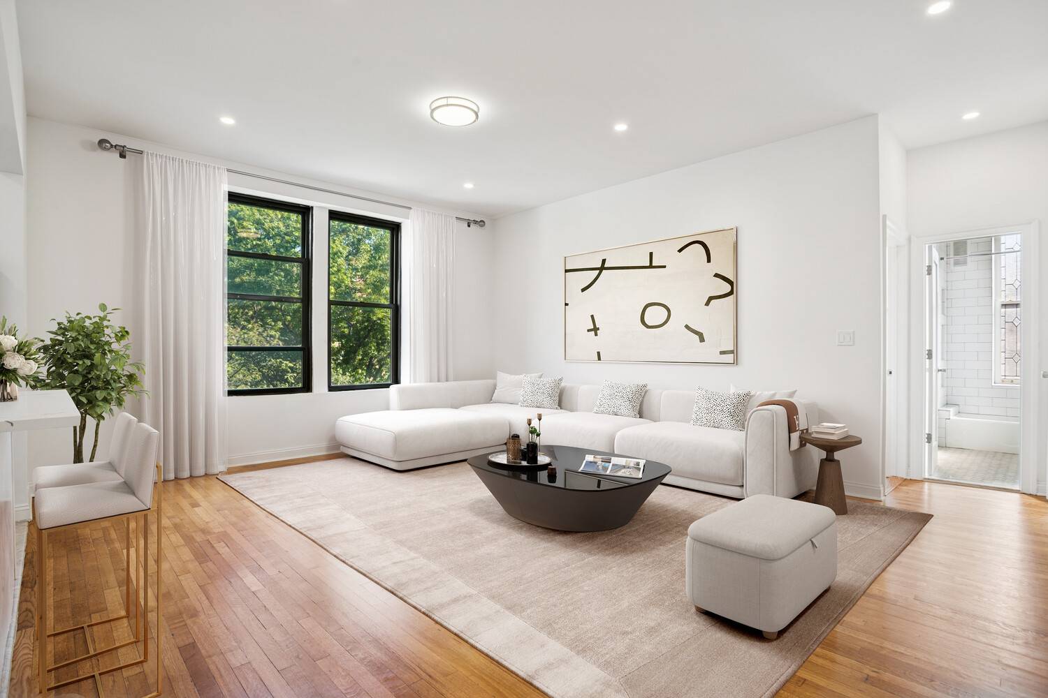 Residence 63 is a bright, oversized one bedroom, one bathroom apartment that resides on a quiet tree lined block in the heart of Brooklyn Heights.