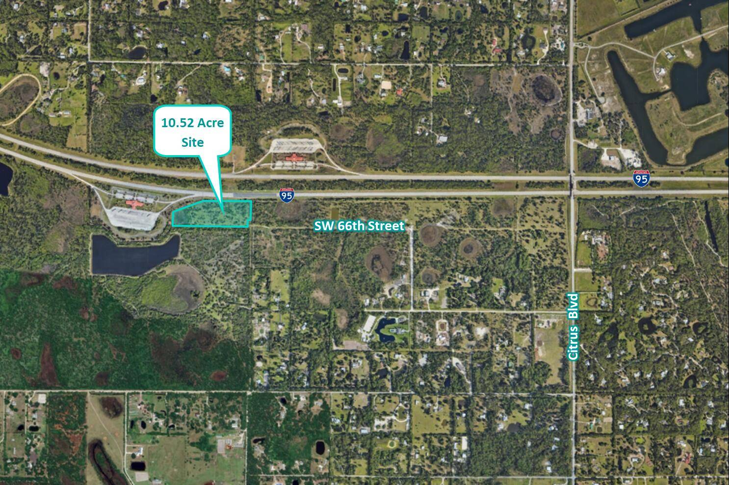 10 acres which can be divided into two five acre residential lots with convenient access to amenities and attractions, including the nearby Martin County Airport and easy highway access.
