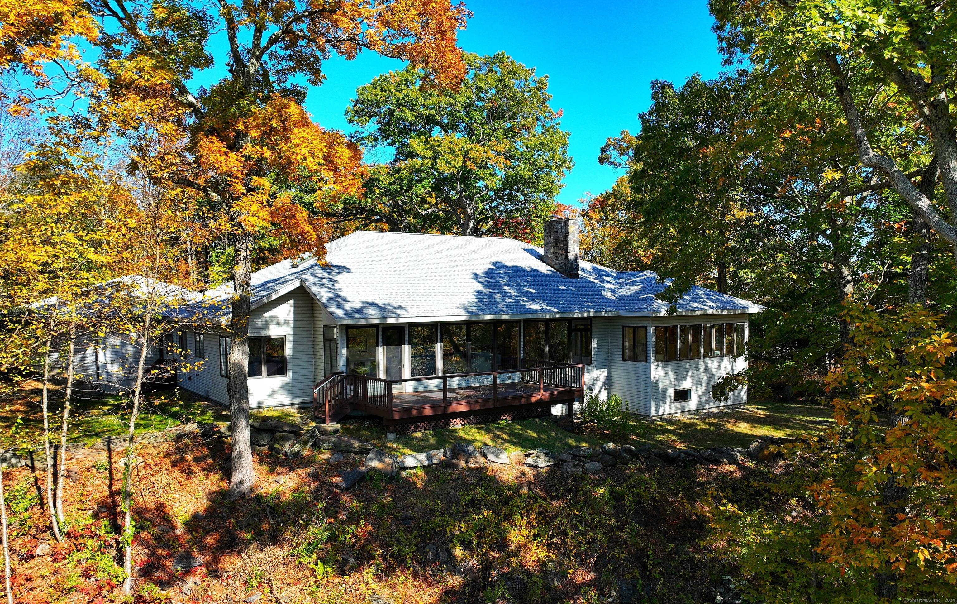 A wonderfully built home privately set atop a knoll with sensational expandable if desired distant views to the South and West, over the nearby hills, and into NY state.