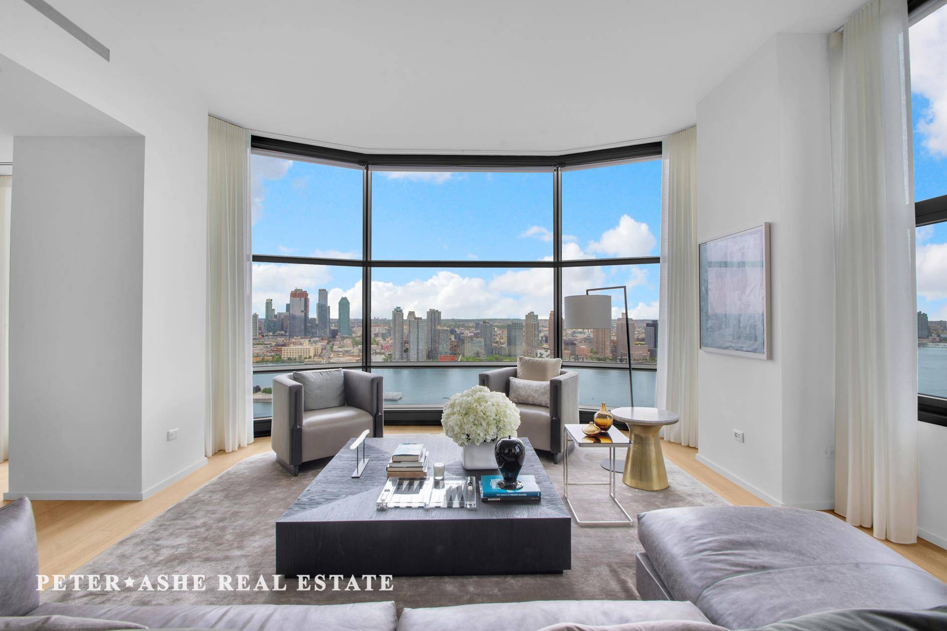 Experience the privilege of being resident of this expansive, three bedroom, three bathroom residence occupying half of the 31st floor at the esteemed 50 United Nations Plaza.