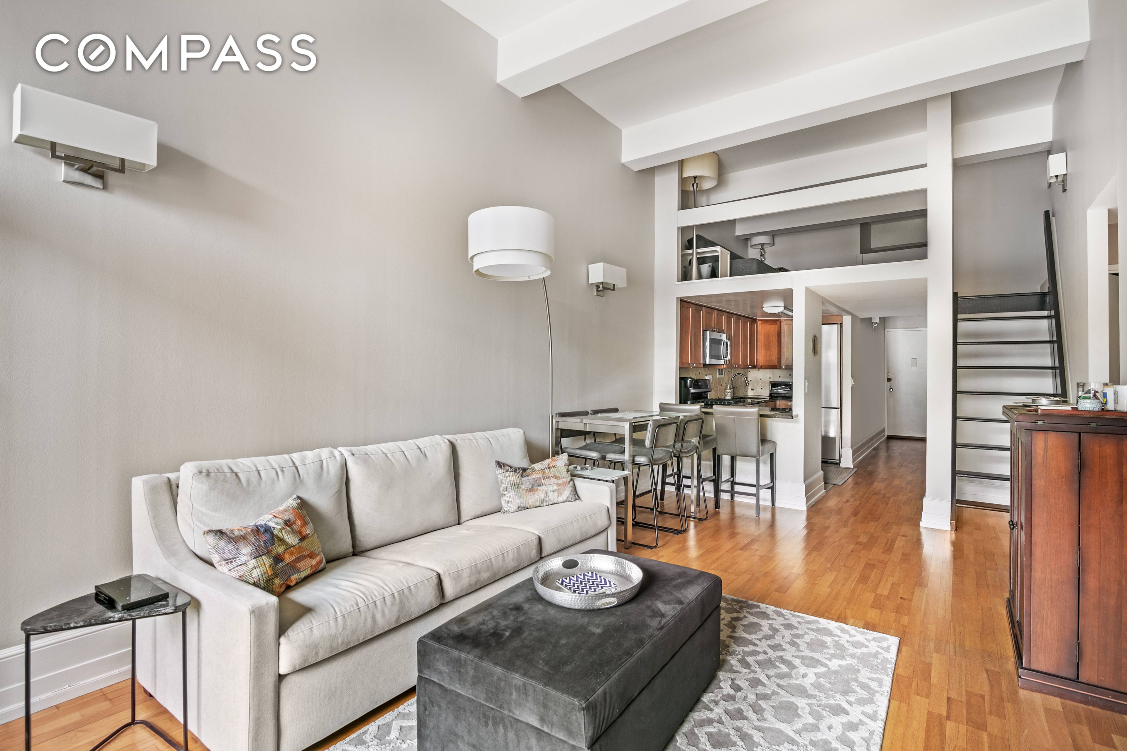 Bathed in natural light and featuring soaring 12 foot ceilings, this one bedroom condominium loft offers scale, a sun drenched ambiance, flexibility, and private outdoor space all in a full ...