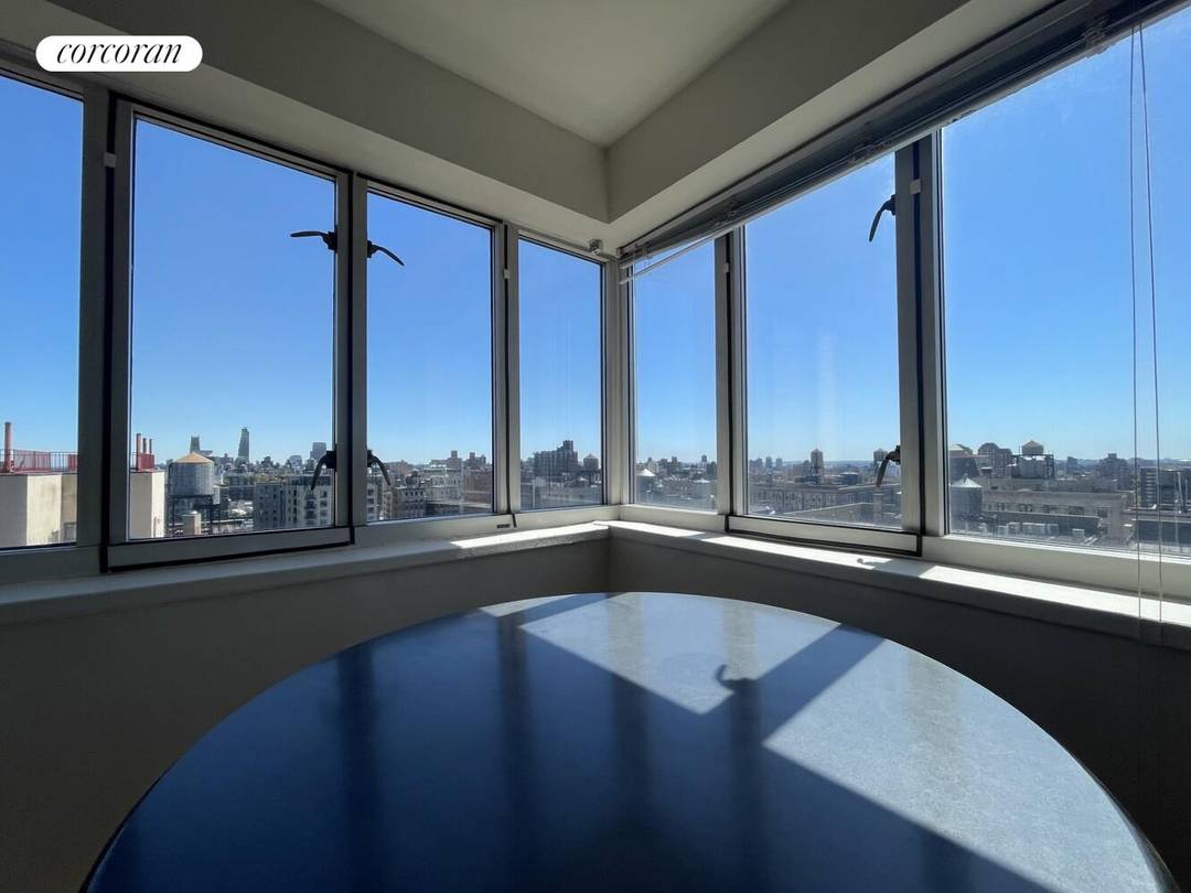 This rare, High Floor one bedroom at the famed Master Apartments is wrapped in windows, an urban present, renovated with new floors, a sleek designer kitchen, updated classic black and ...