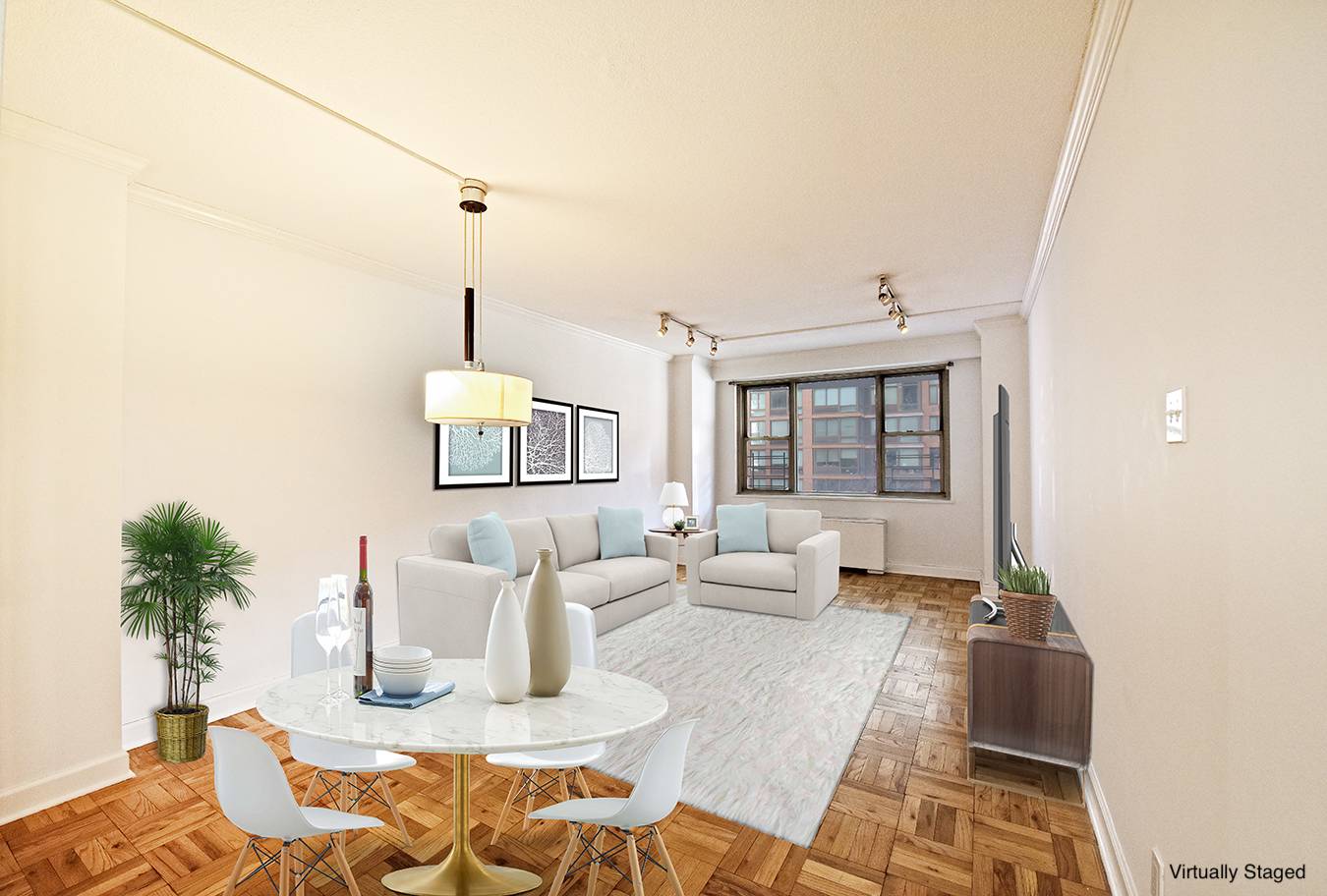 This spacious one bedroom home in The Churchill condop features a beautiful and tastefully renovated open kitchen with marble counter tops and stainless steel appliances, breakfast bar, a wine refrigerator, ...
