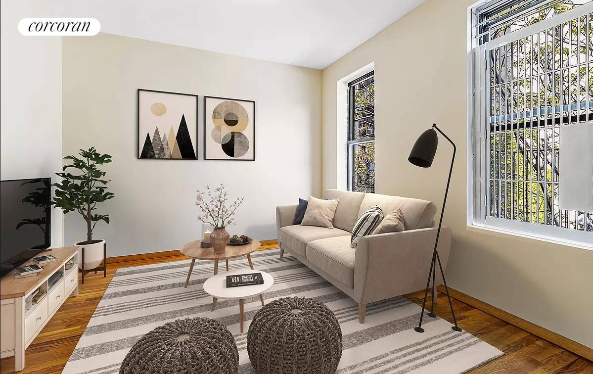 Sunny 4 BedroomApt. Details Sun filled living room Kitchen featuring brand new full sized washer and dryer and dishwasher 4 bedrooms with full closets and overhead storage in each room ...