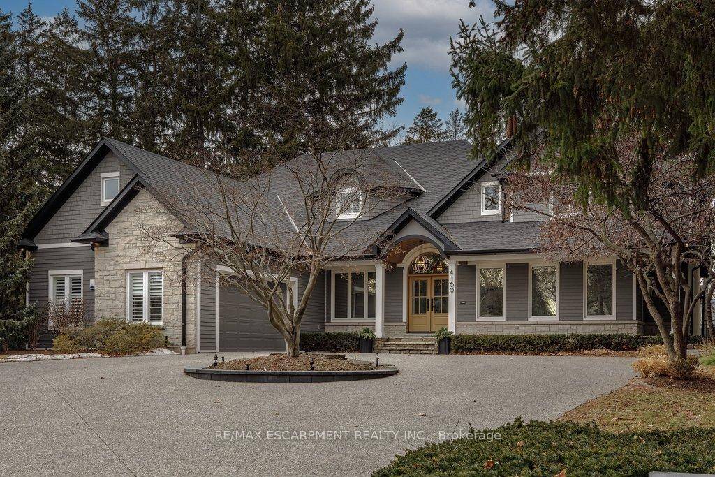 Spectacular custom home with main level primary suite backing onto mature and quiet park setting !