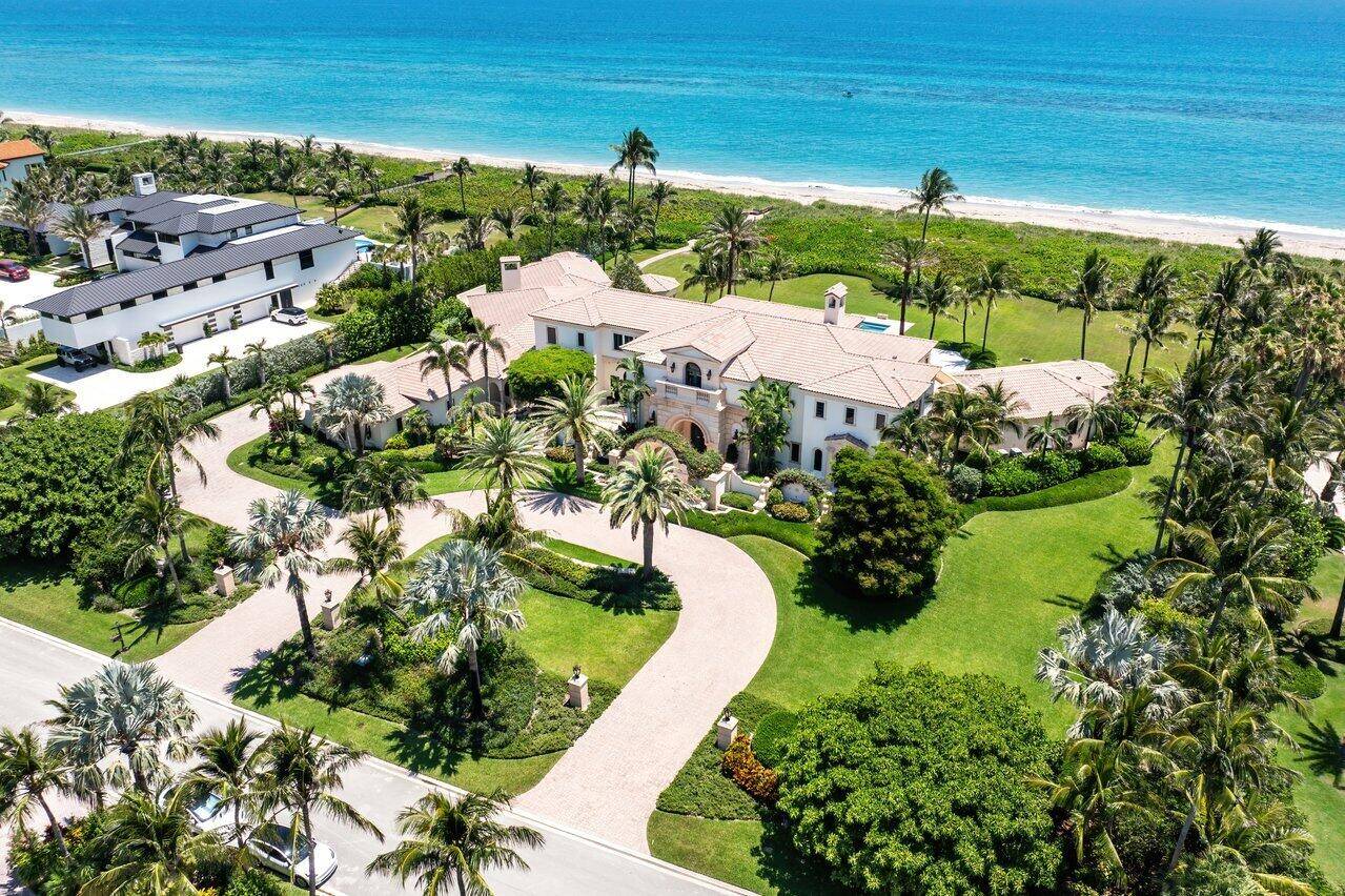 An oceanfront masterpiece, this Mediterranean estate seamlessly blends old world charm w modern luxury.