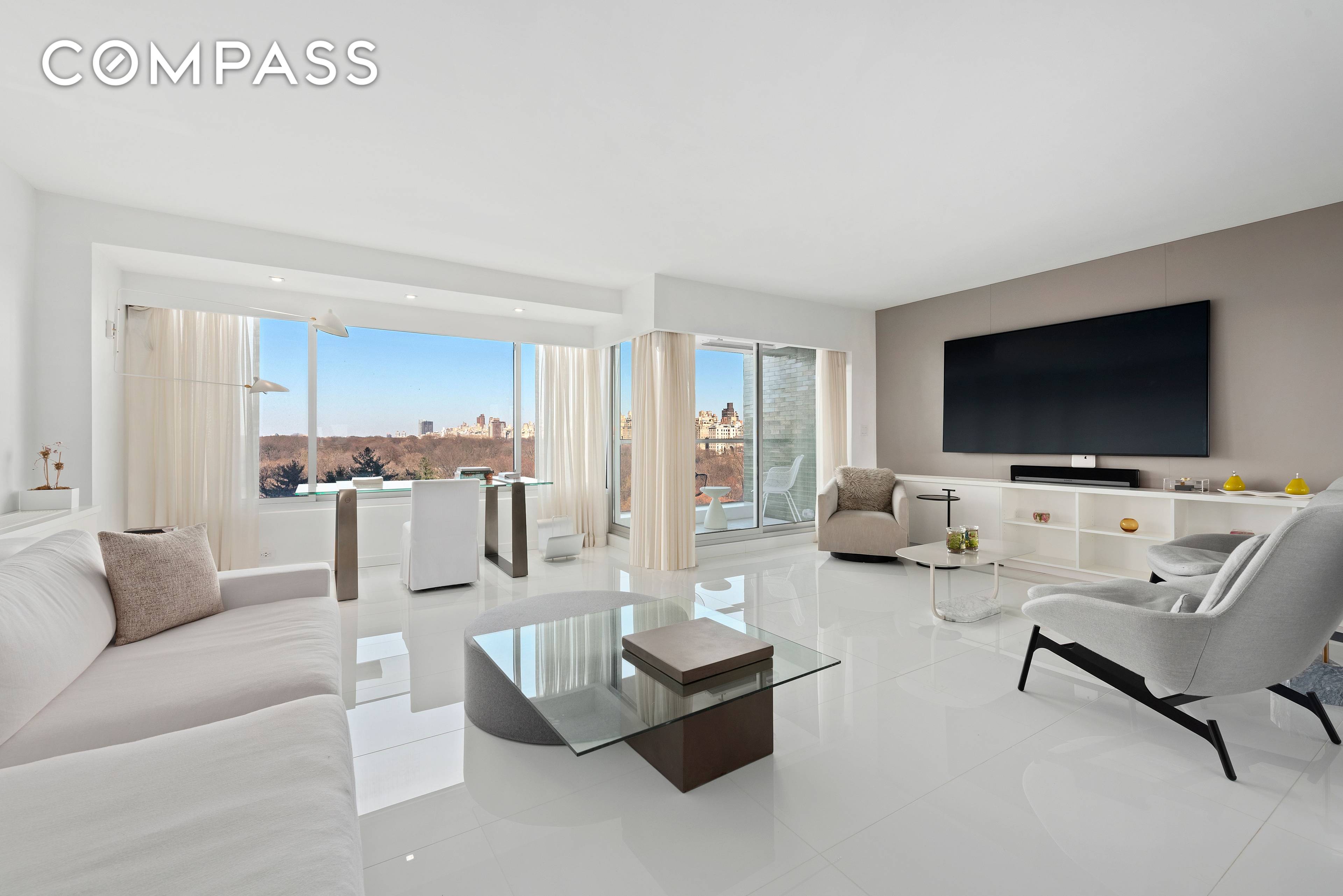 CENTRAL PARK VIEWS ! Full floor pristine and mint 2BD 2BA with breathtaking views on Central Park from both the all season balcony and living room.